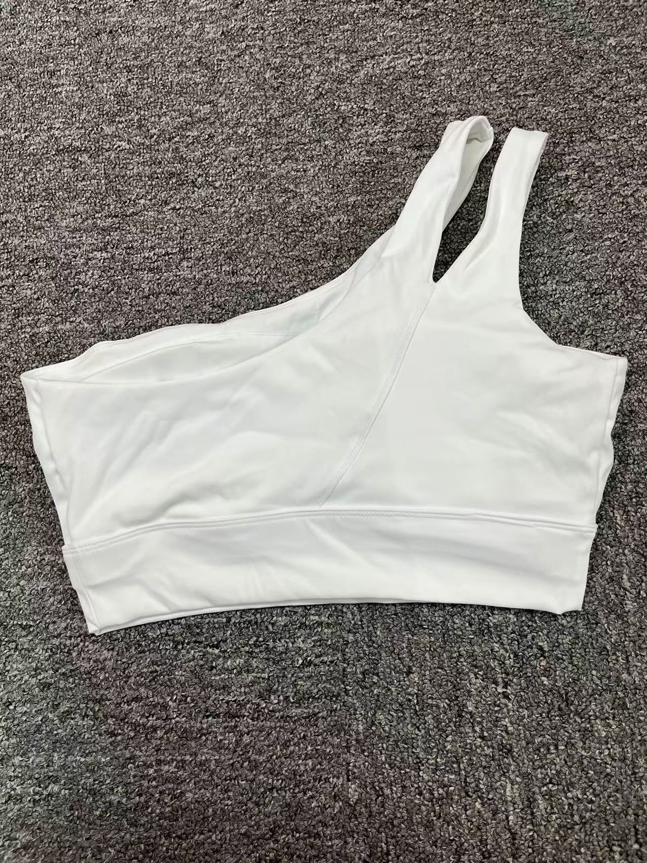 High Resilience One Shoulder Quick Dry Sports Gym Bra QS7006