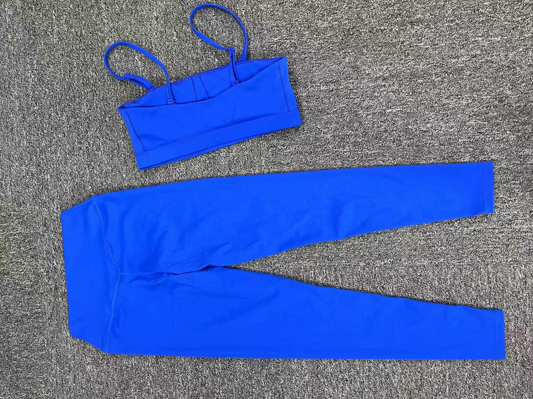 Brushed Tight Backless Sports Bra And Pants Suit  QS31462+13760