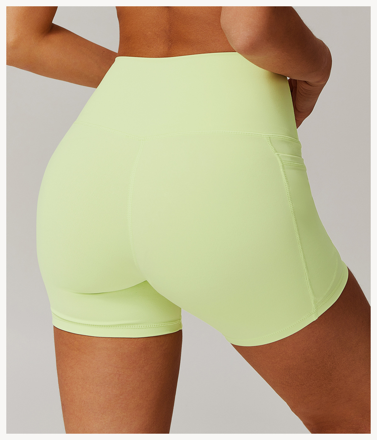 Side Pockests Soft Material Yoga Shorts 6425