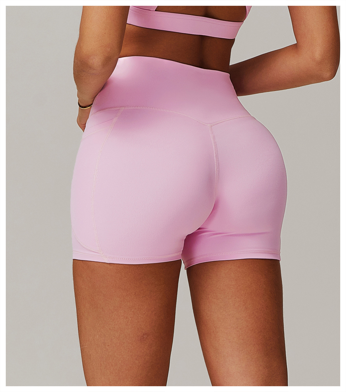 Side Pockests Soft Material Yoga Shorts 6425