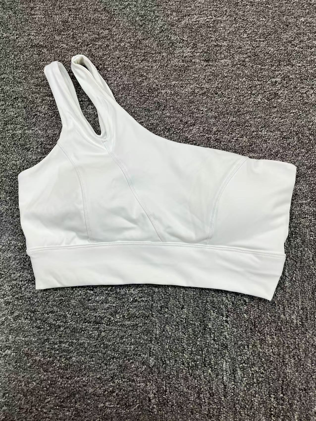 High Resilience One Shoulder Quick Dry Sports Gym Bra QS7006