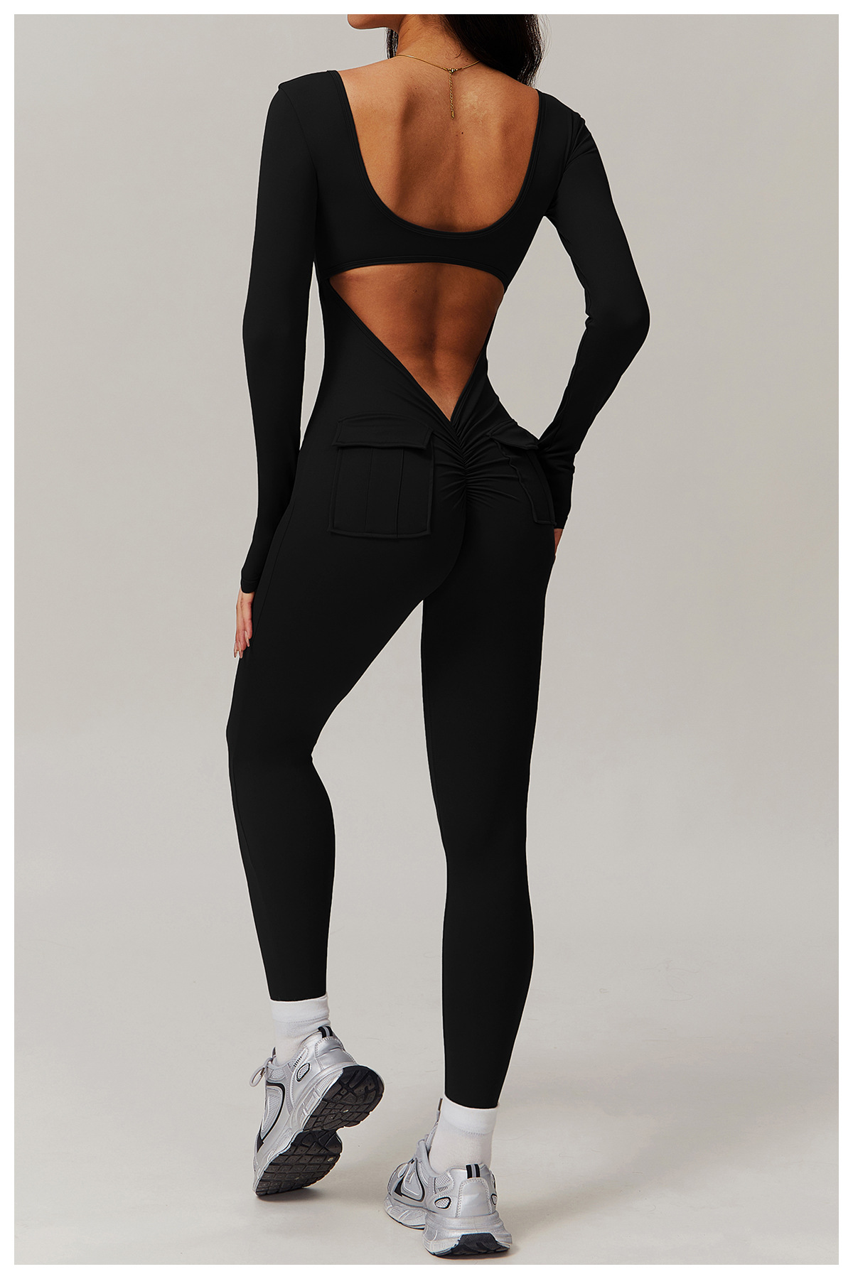 V-BACK SCRUNCH JUMPSUIT 8979