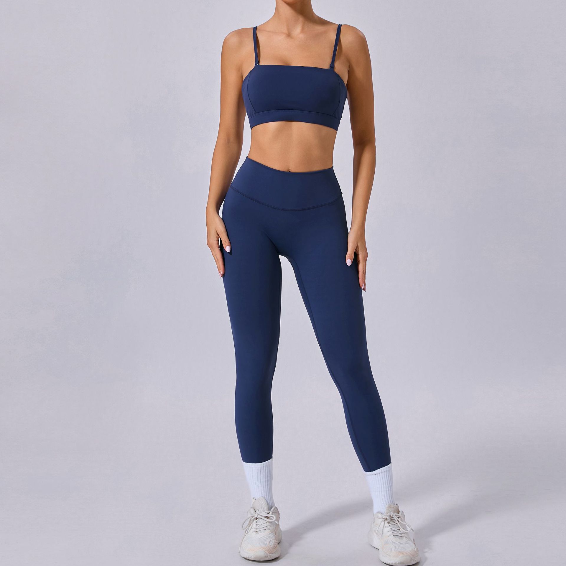 Brushed Tight Backless Sports Bra And Pants Suit  QS31462+13760