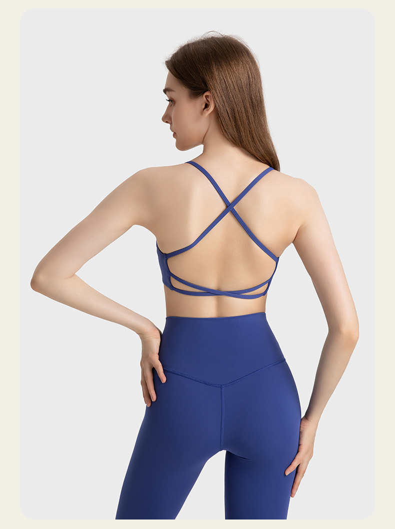 Cross Back Solid Color Yoga Bras DW399