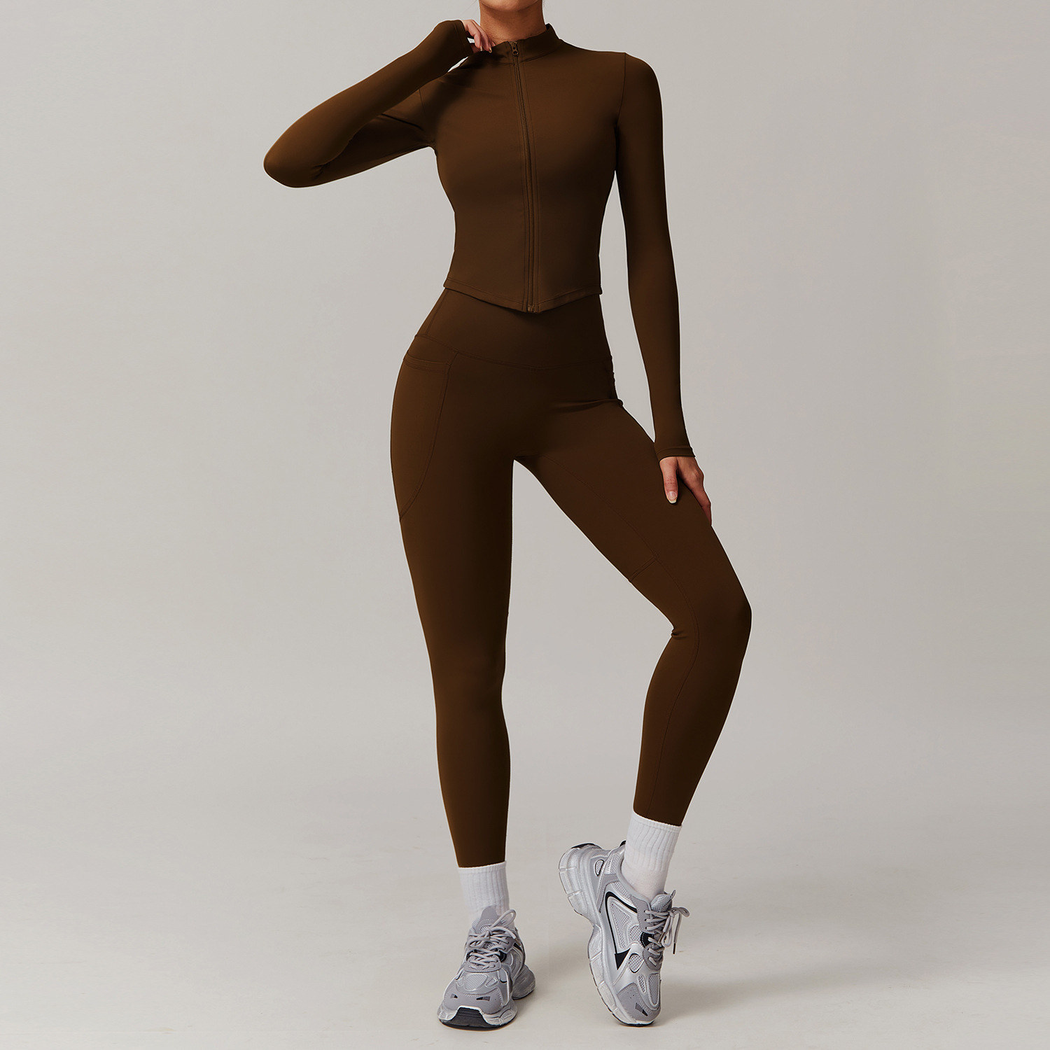 Soft Fabric One Shoulder Yoga Sets 4 Options 8408
