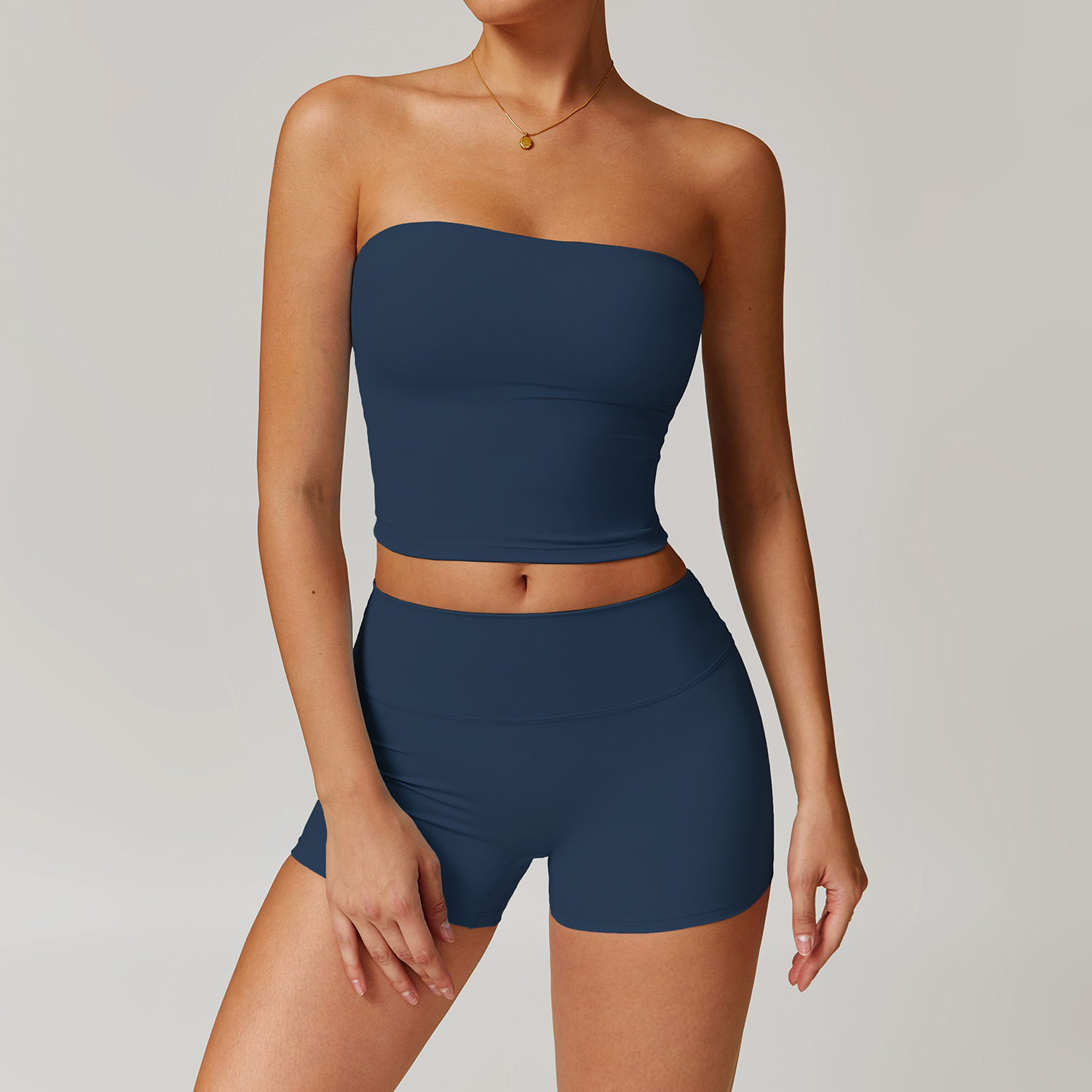 Classic Soft Fabirc Brushed Yoga Shorts Sets 2 Options 8886