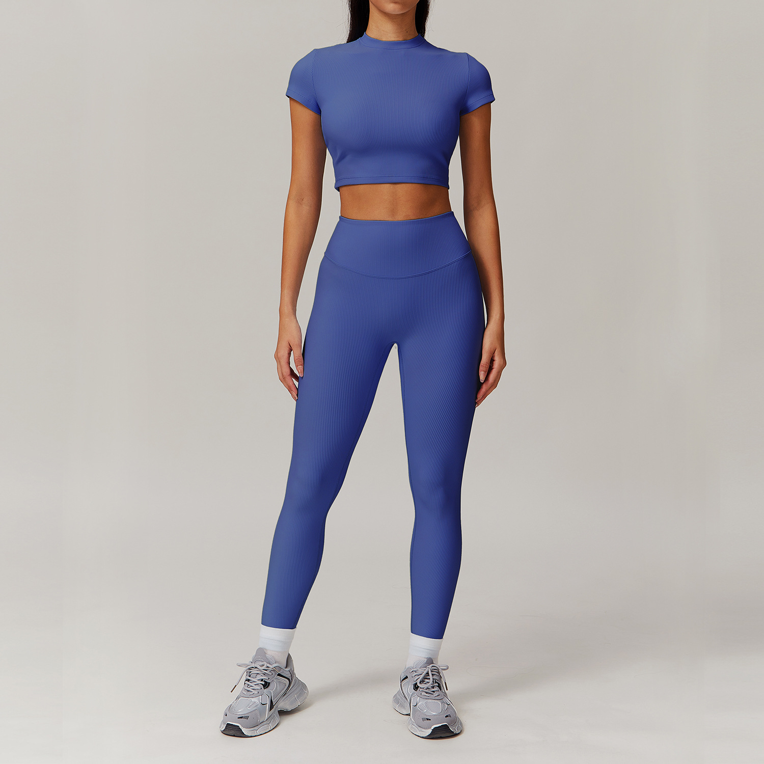 Long & Short Sleeves Ribbed Yoga Sets 3 Options 9018