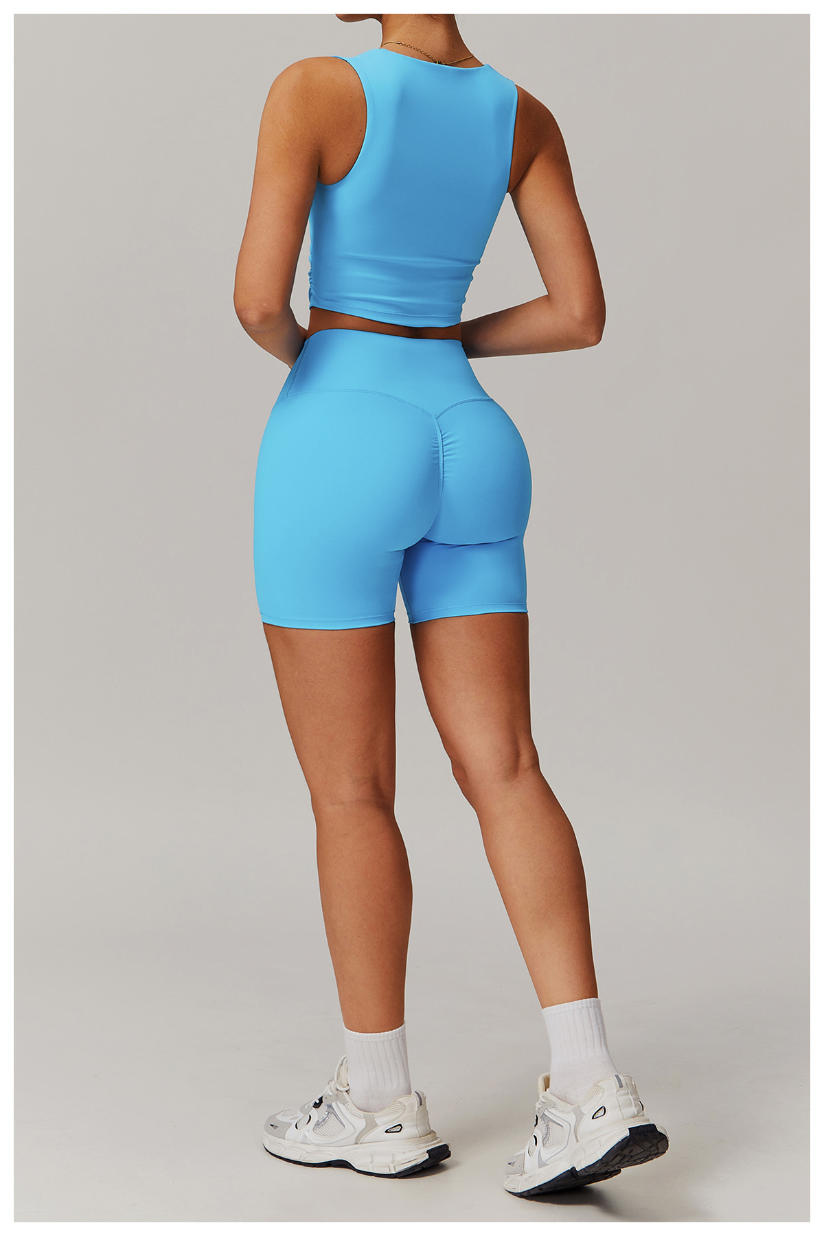 Soft Fabric Twist Pleats Yoga Shorts 9141