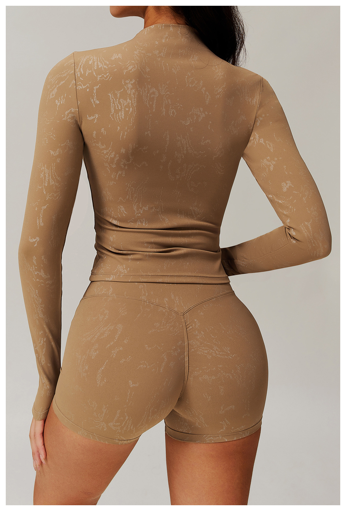 Hot Stamping Soft Fabric Long Sleeve Yoga Top 9140