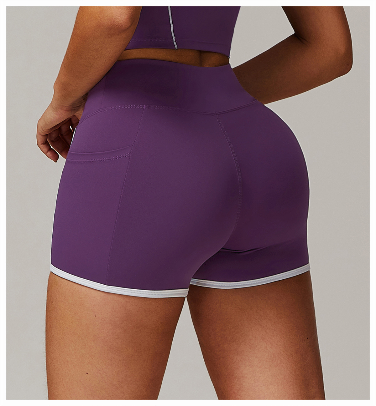 Soft Fabric Sculpted Yoga Shorts With Side Pockets 5009