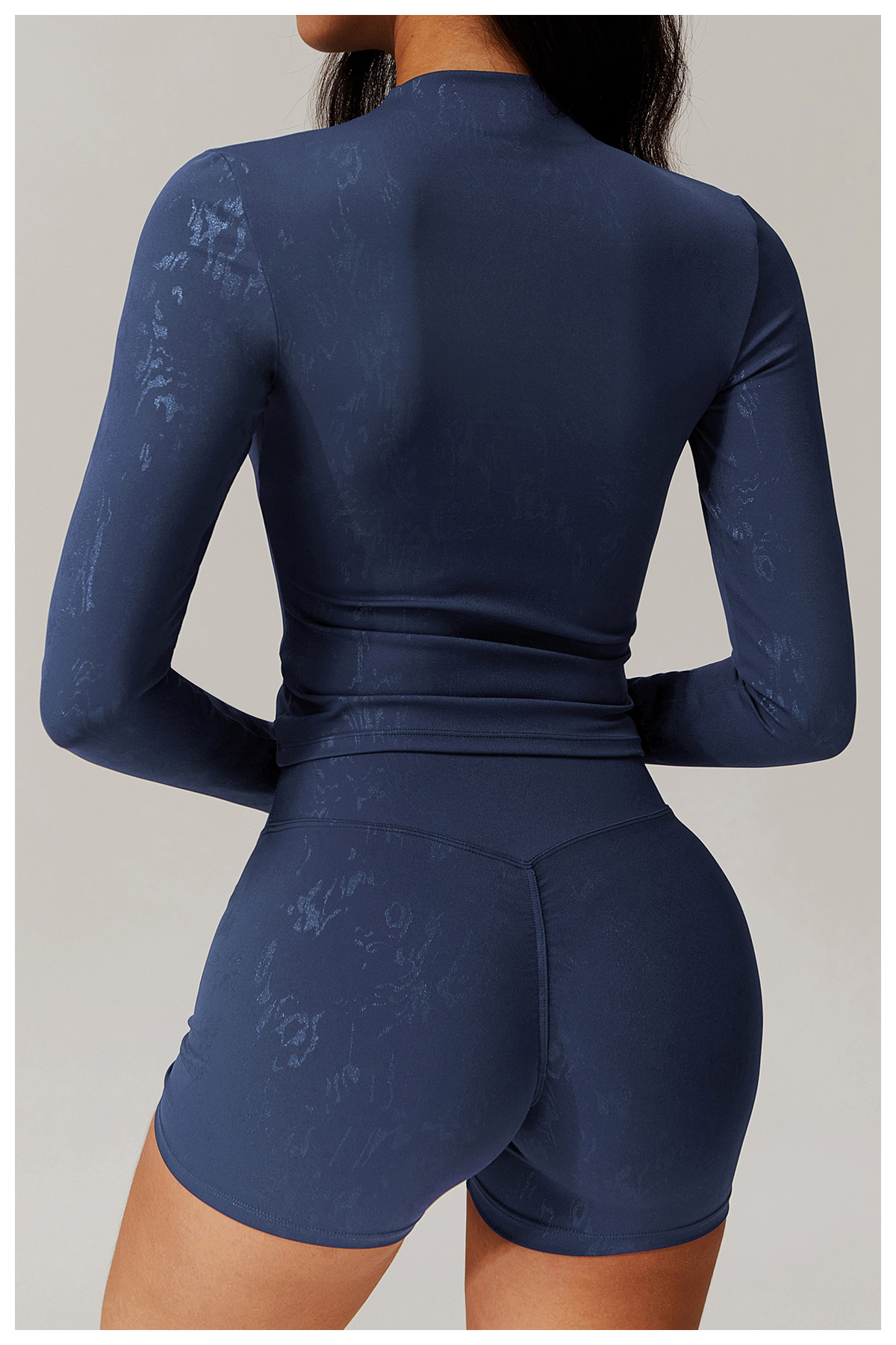 Hot Stamping Soft Fabric Long Sleeve Yoga Top 9140