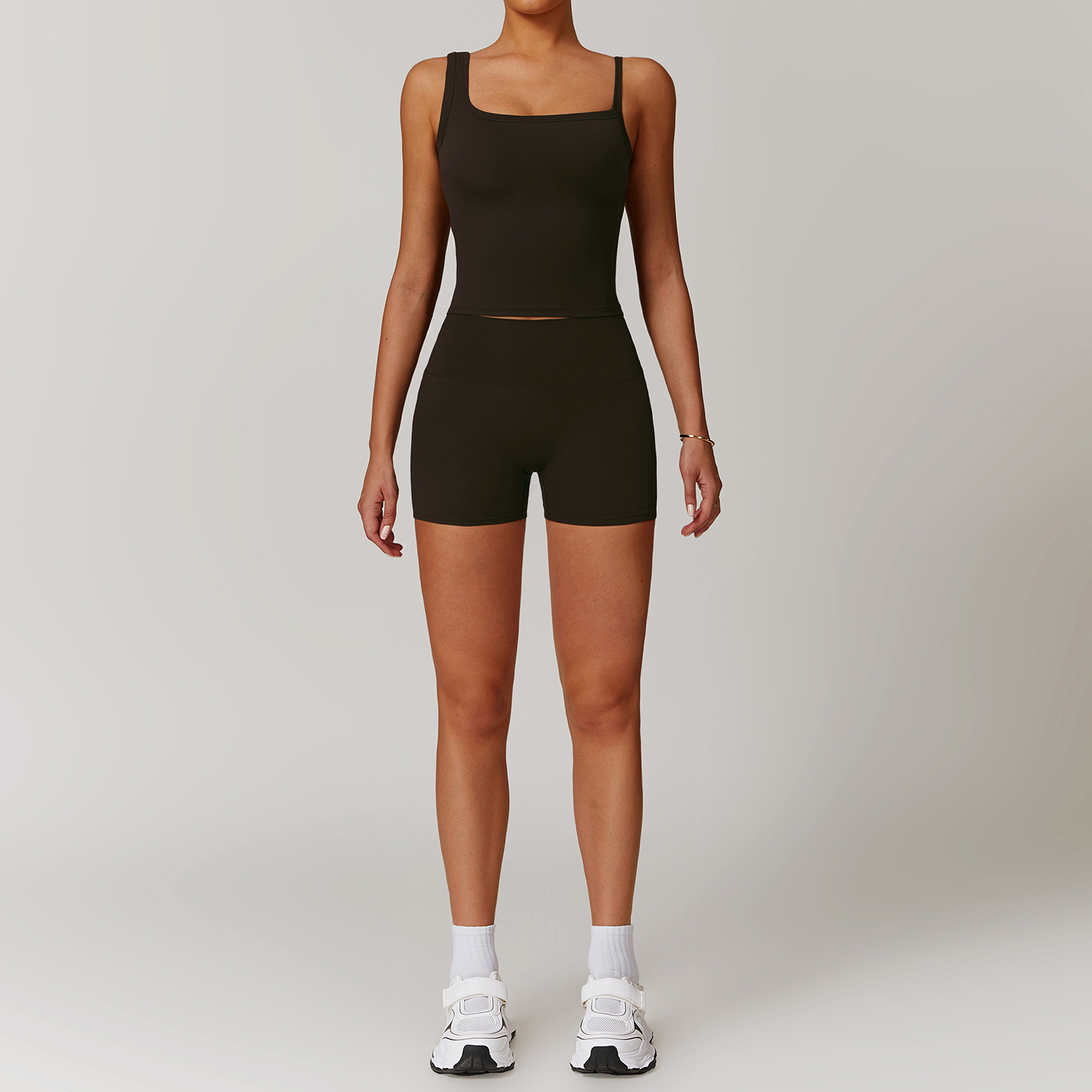Soft Fabirc Asymmetric Yoga Shorts Sets 3 Options 9000