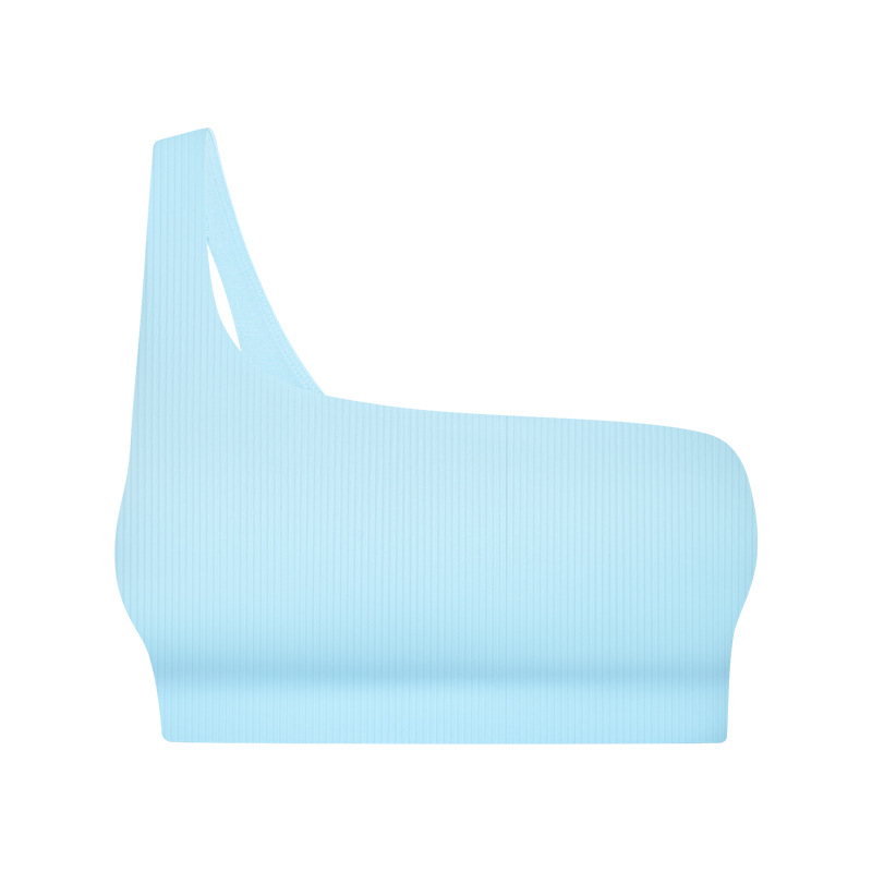 Ribbed Single Strap Solid Color Yoga Bras DW369