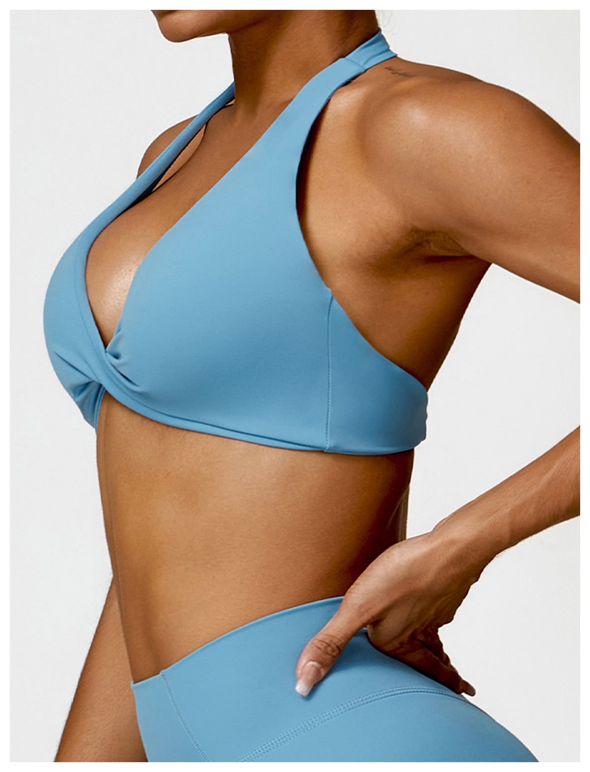 Soft Fabric Diamond Halter Yoga Bra 8503