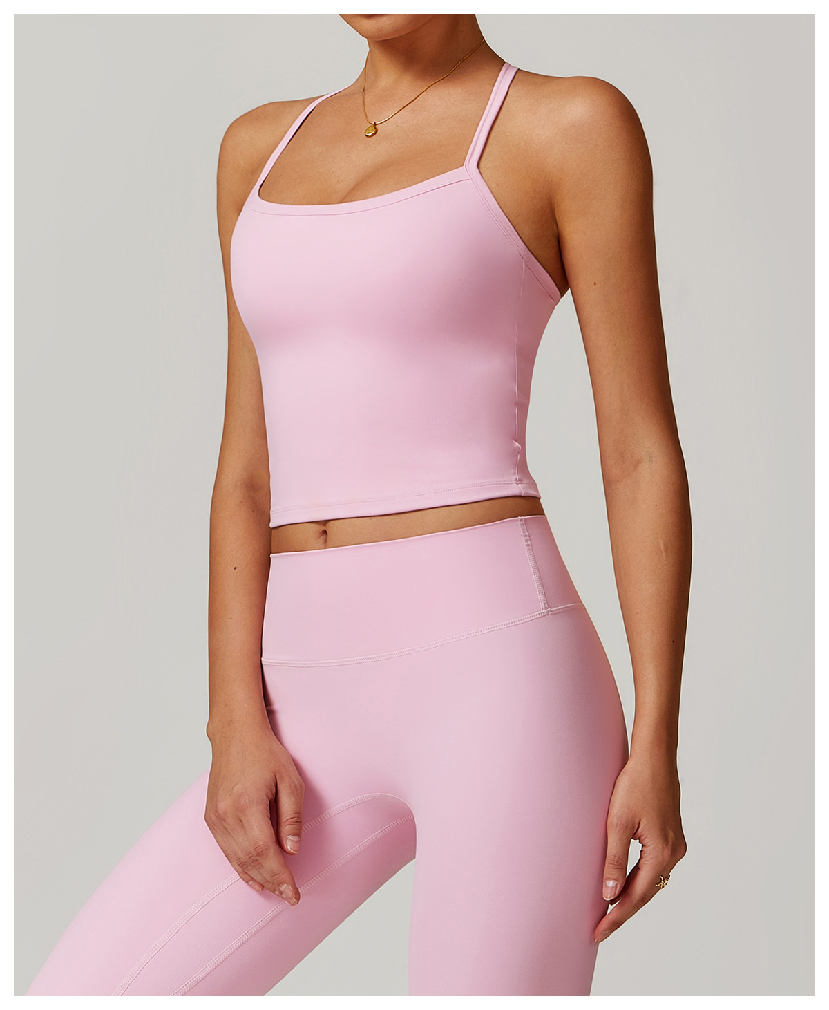 Soft Fabric Thin Straps Slim Yoga Vest 8519