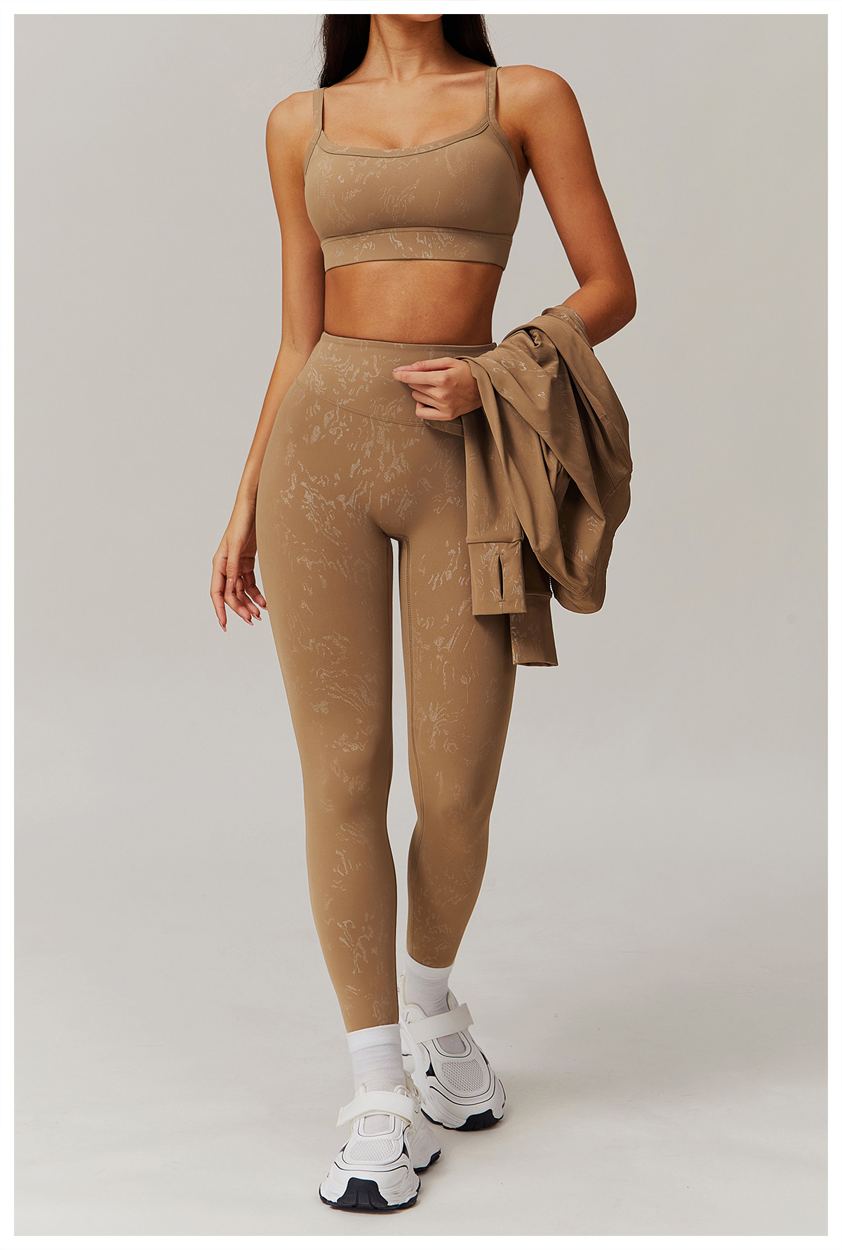 Hot Stamping Soft Fabric Yoga Short Sets 9140