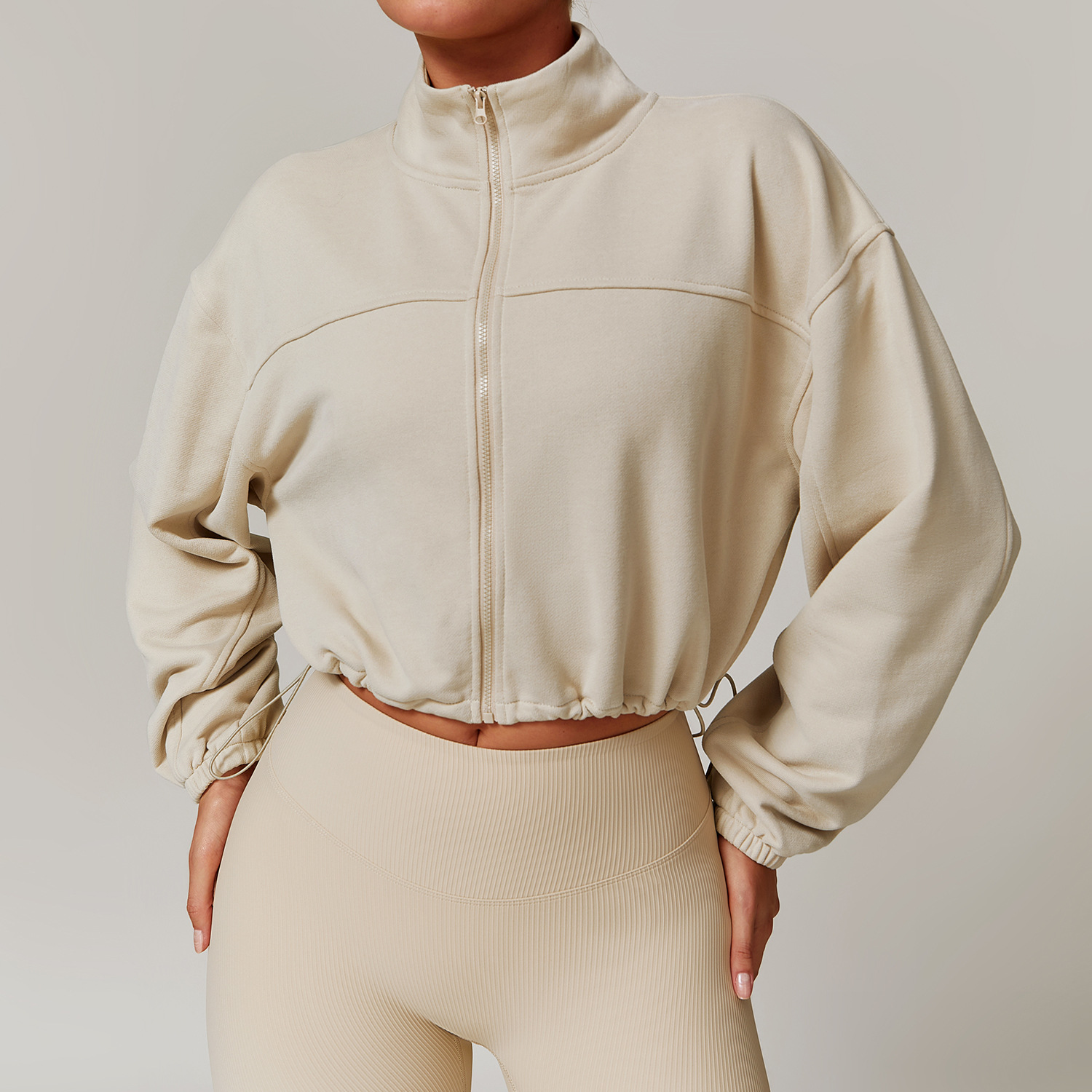 Zip Down Stand Collar Yoga Jacket 8755