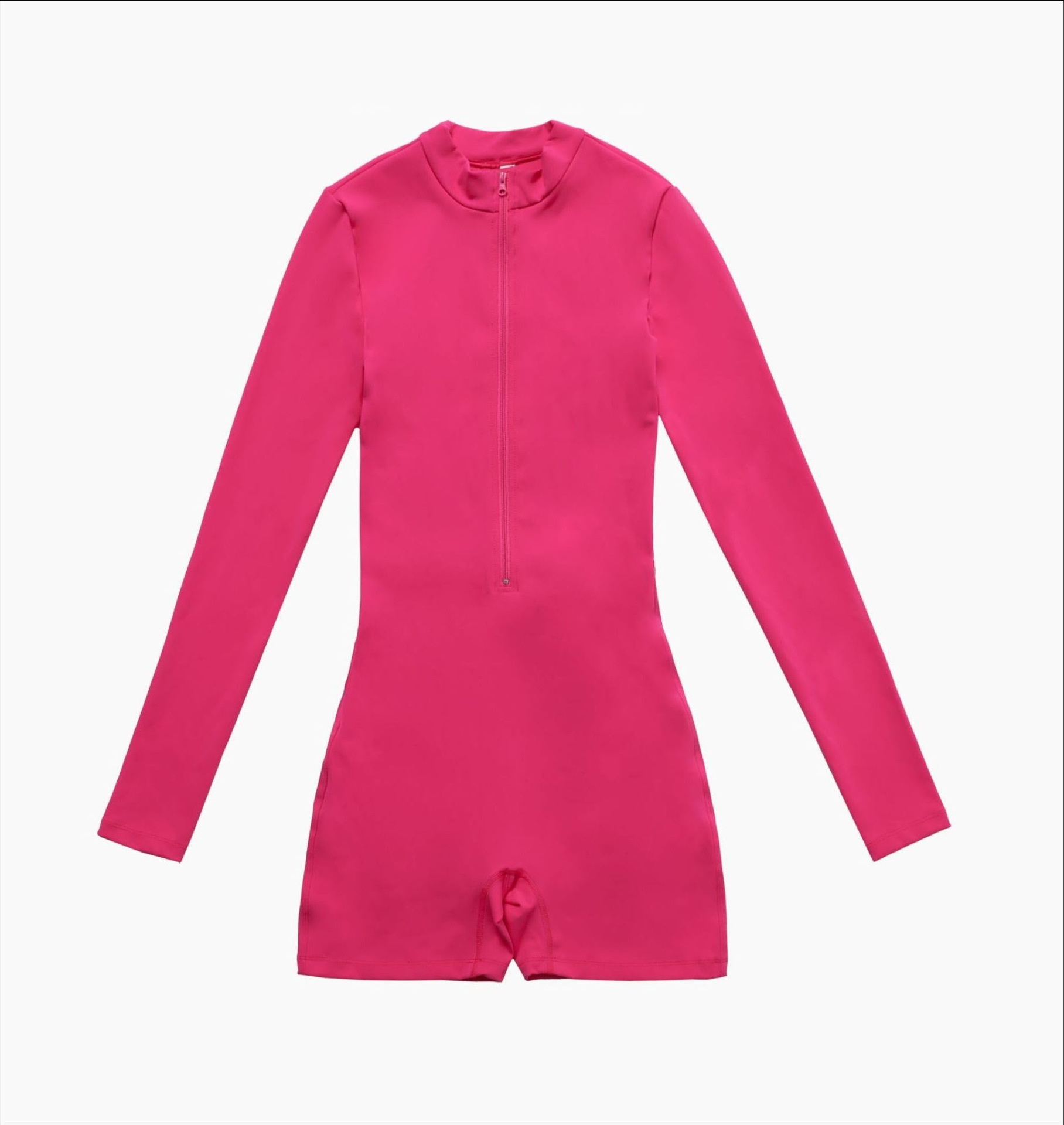 Soft Fabric Zip Down Long Sleeve Romper 8194