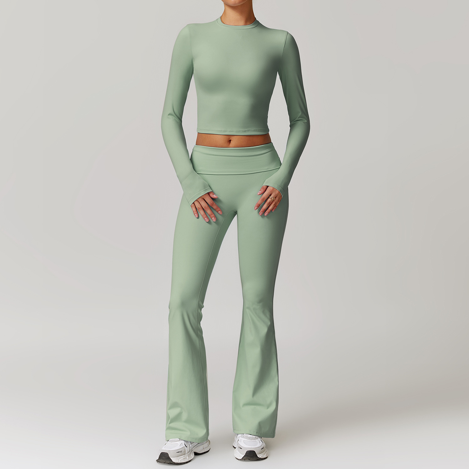Classic Soft Fabirc Brushed Yoga Flare Sets 3 Options 8886