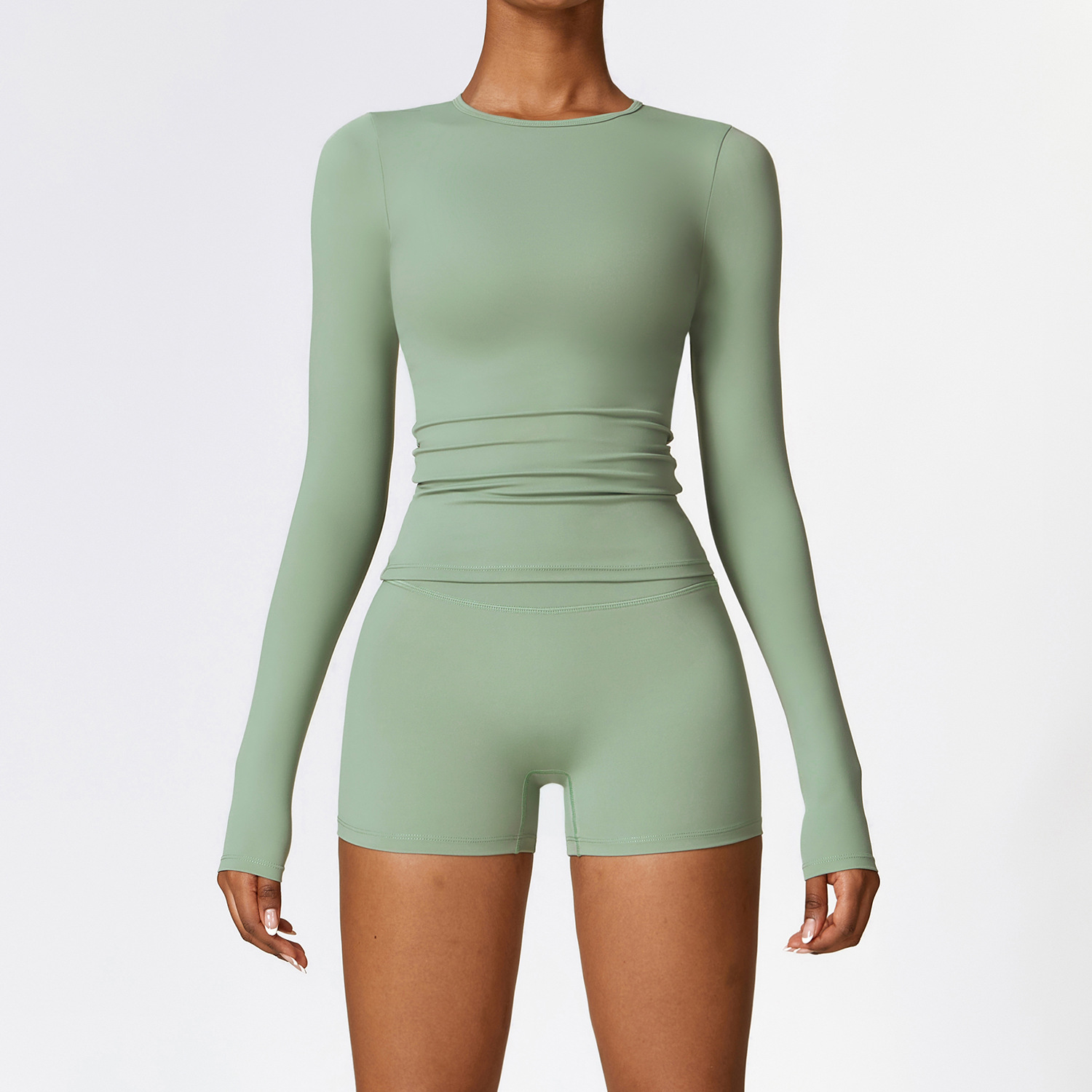 Classic Soft Fabirc Yoga Shorts Sets 3 Options 8519