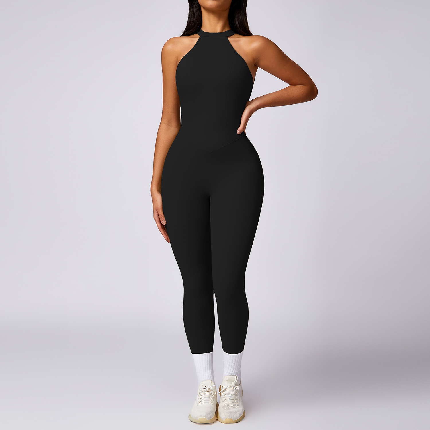 Scrunch Soft Fabric Backless Romper 9602