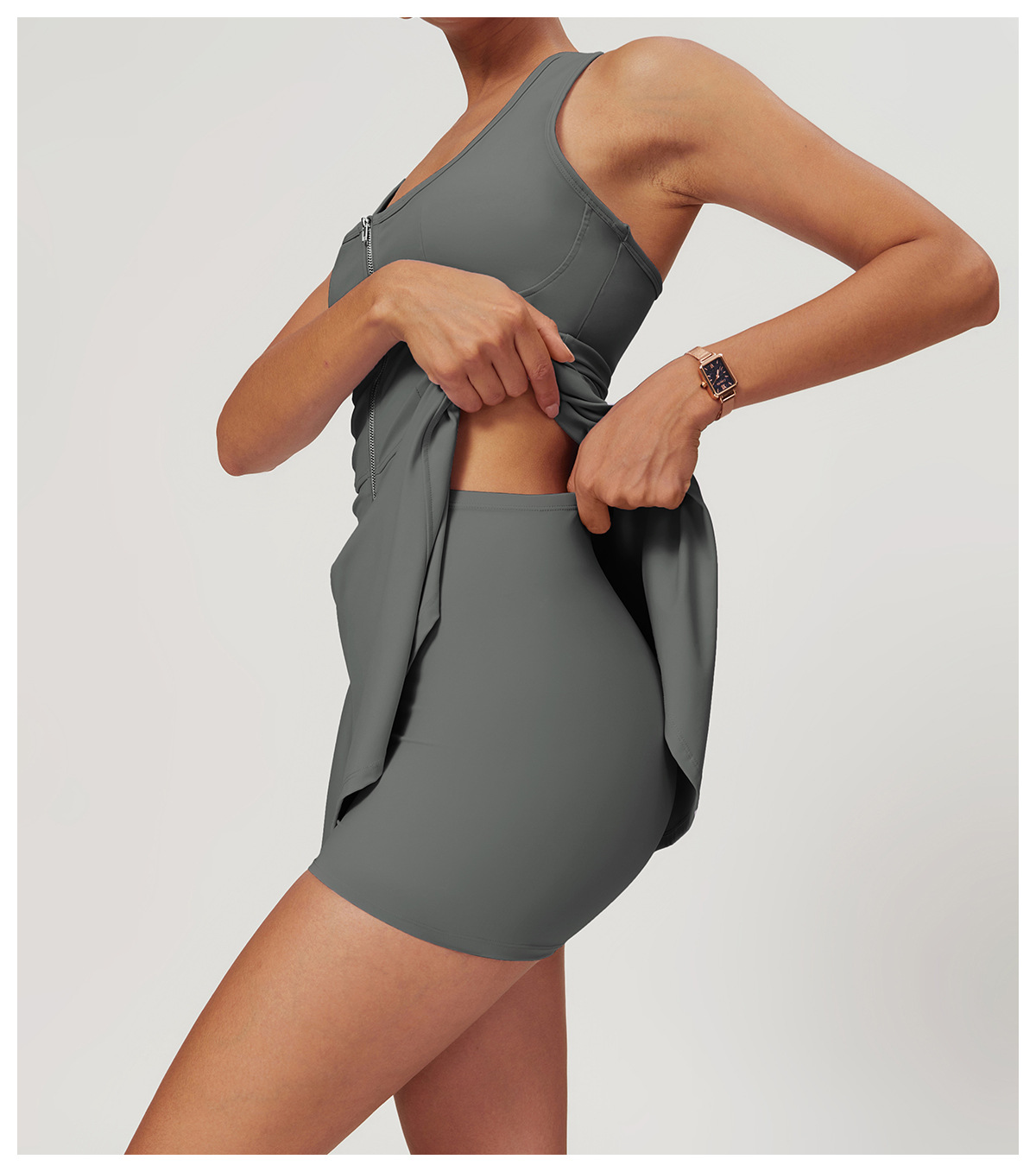 Soft Fabric Zip Down Tennis Dress 8832