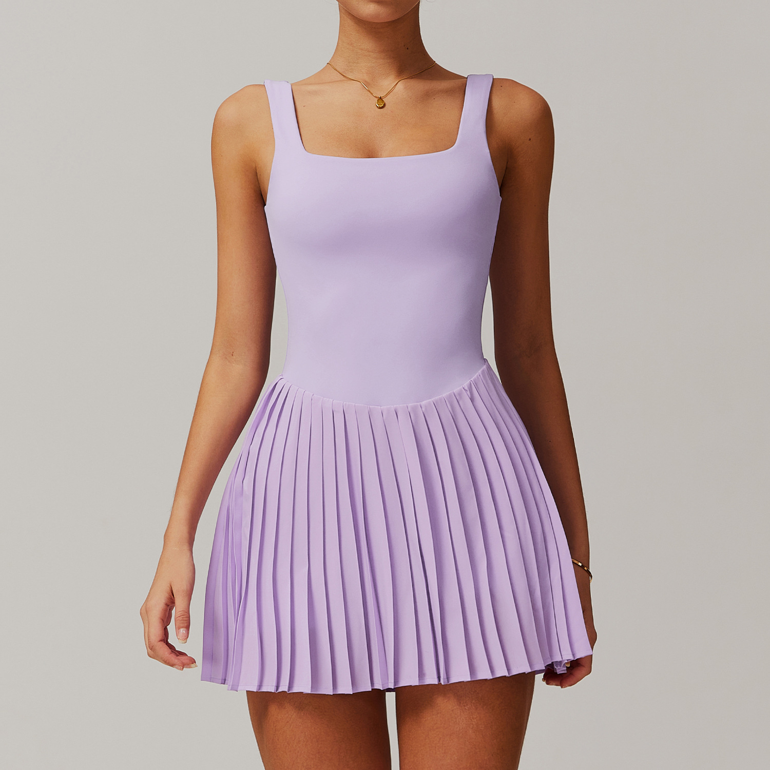 Soft Fabric Pleated Tennis Dress 9141