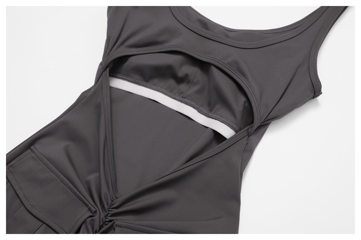 Scrunch Soft Fabric Jumpsuit With Pockects 8902