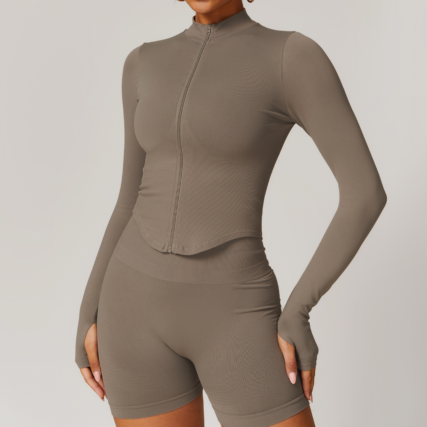 Seamless  Zip Down Yoga Jacket 7725