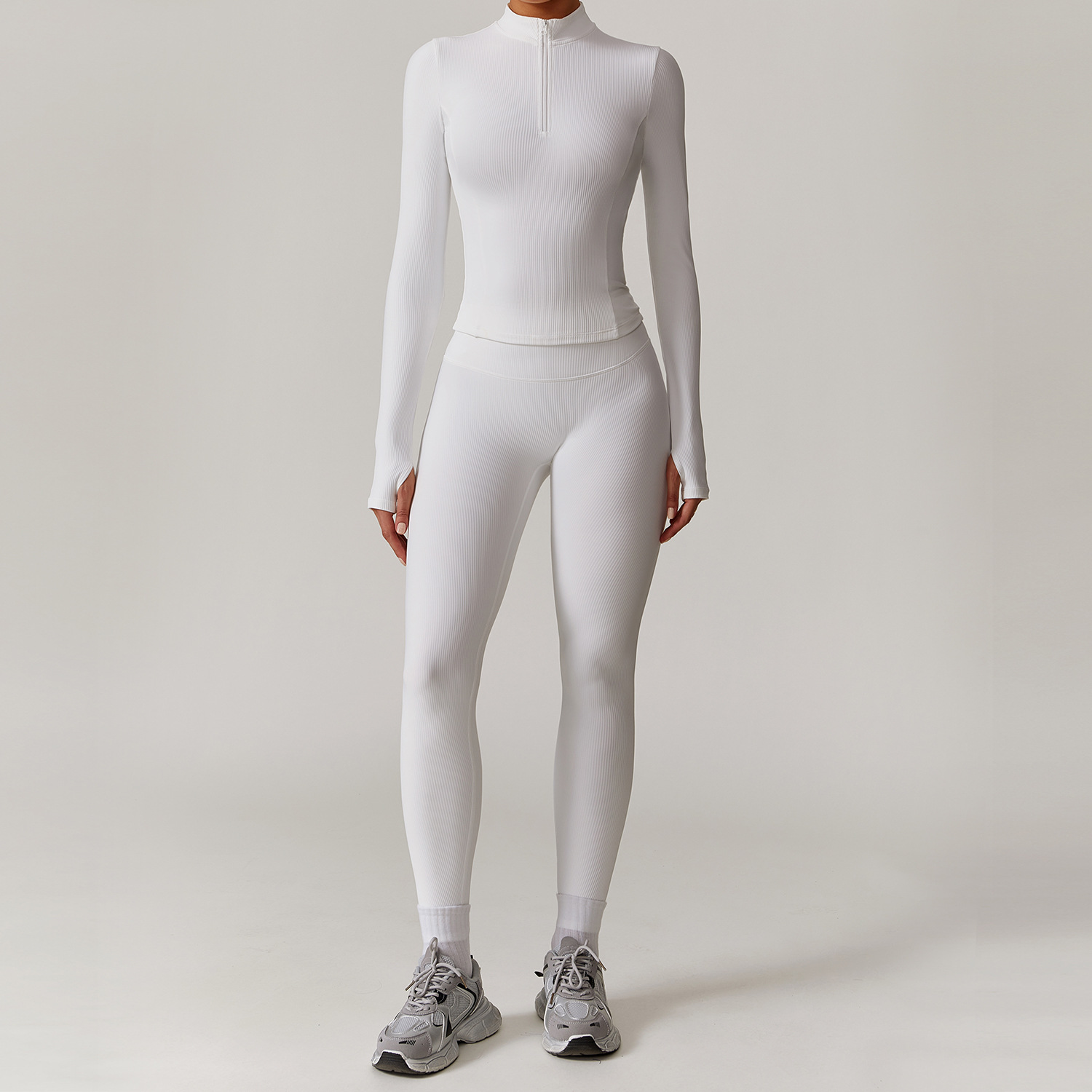 Long & Short Sleeves Ribbed Yoga Sets 3 Options 9018