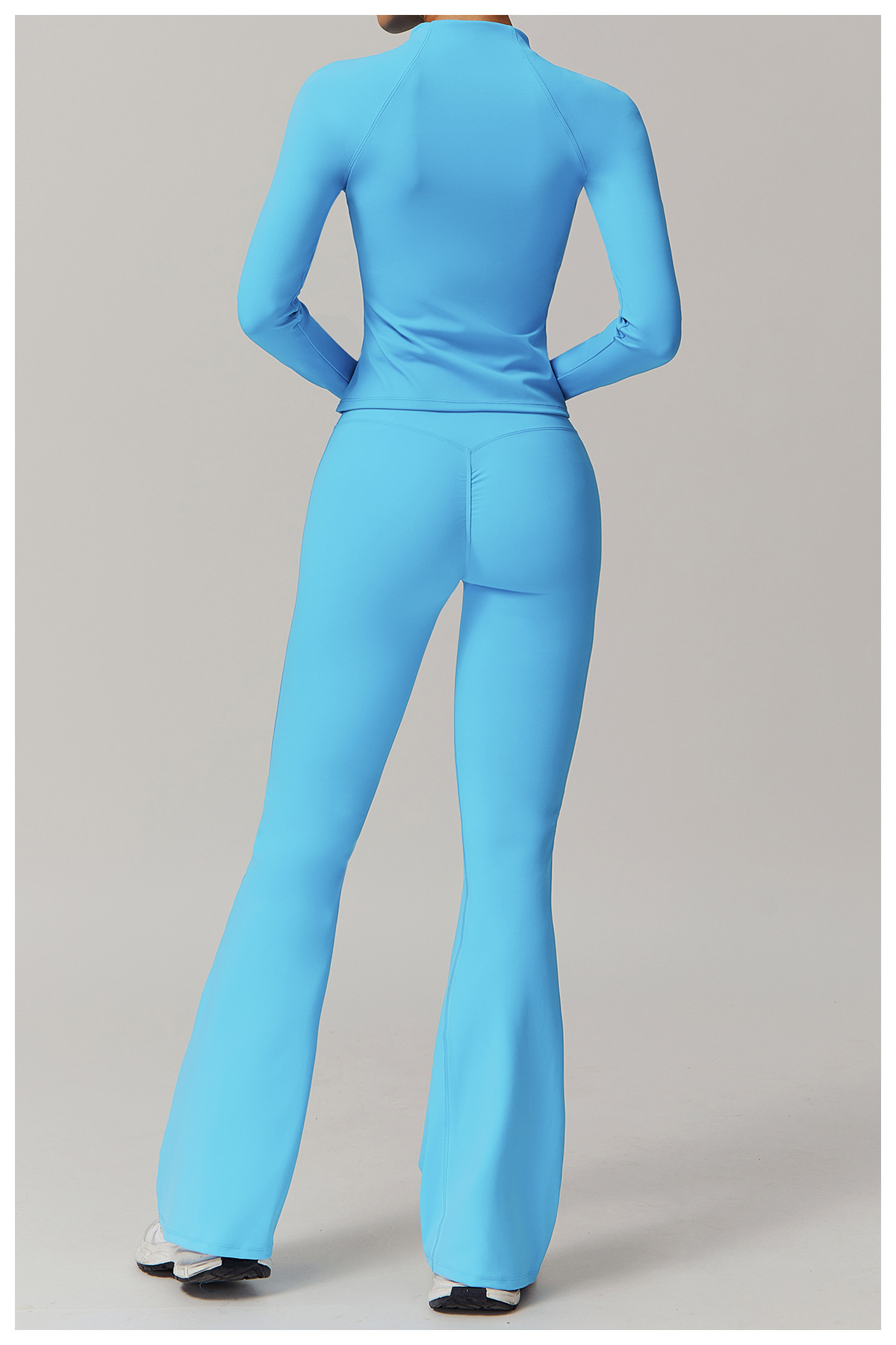 Soft Fabric Long Sleeves Stand Collar Yoga Top 9141