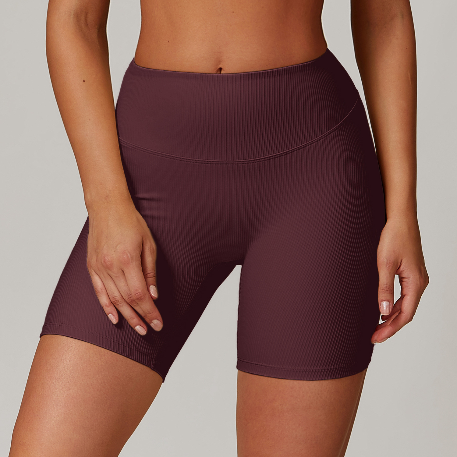 Curve Wasit Ribbed Yoga Shorts 8883