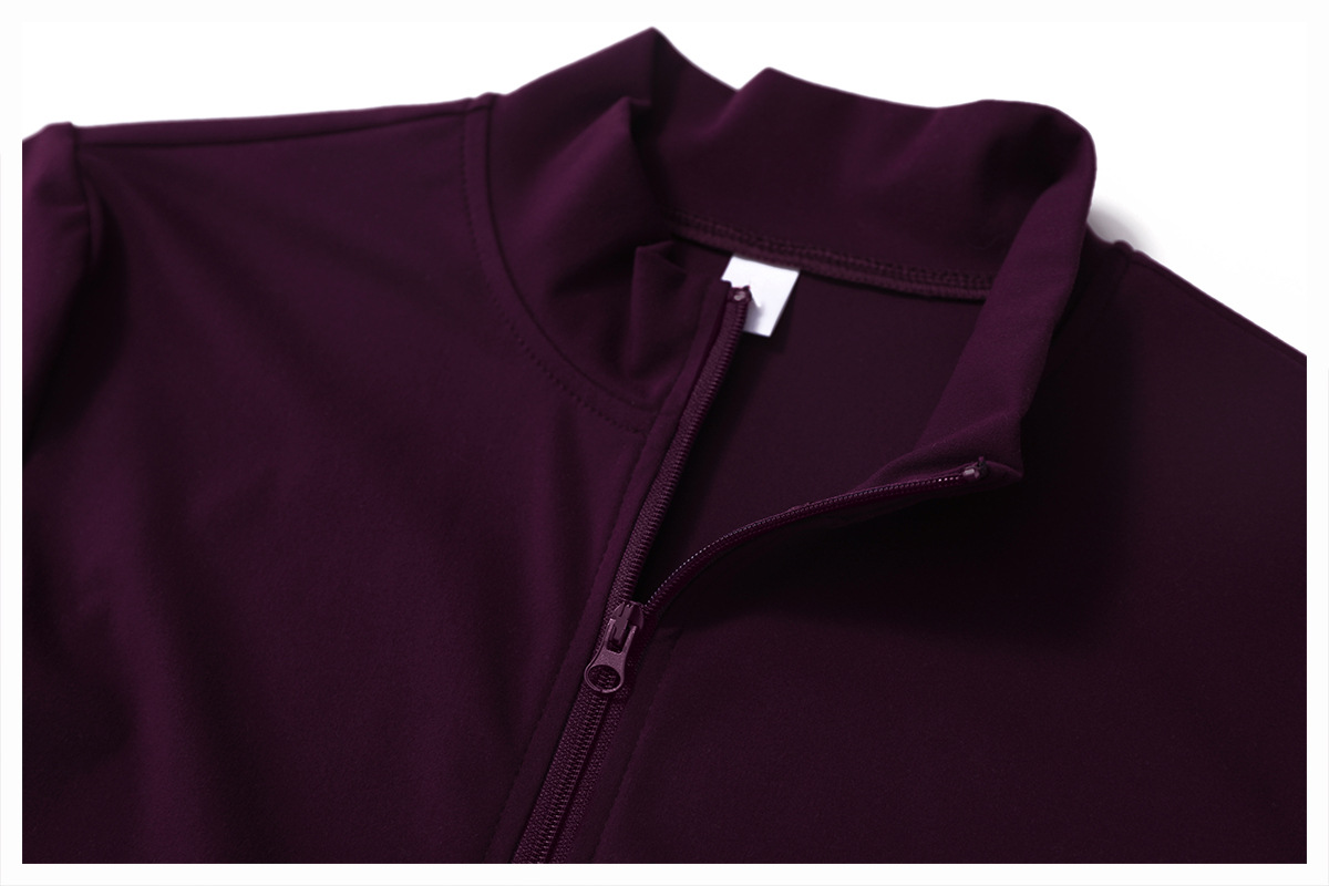 Soft Fabric Zip Down Yoga Top With Zipper Pockects 9000