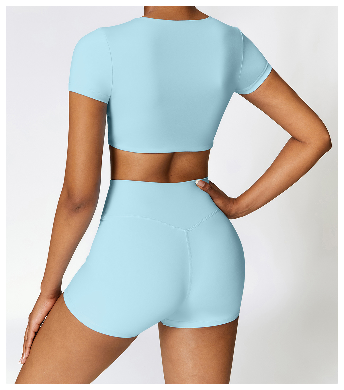 Soft Fabric Short Sleeves Crop Yoga Top 8519