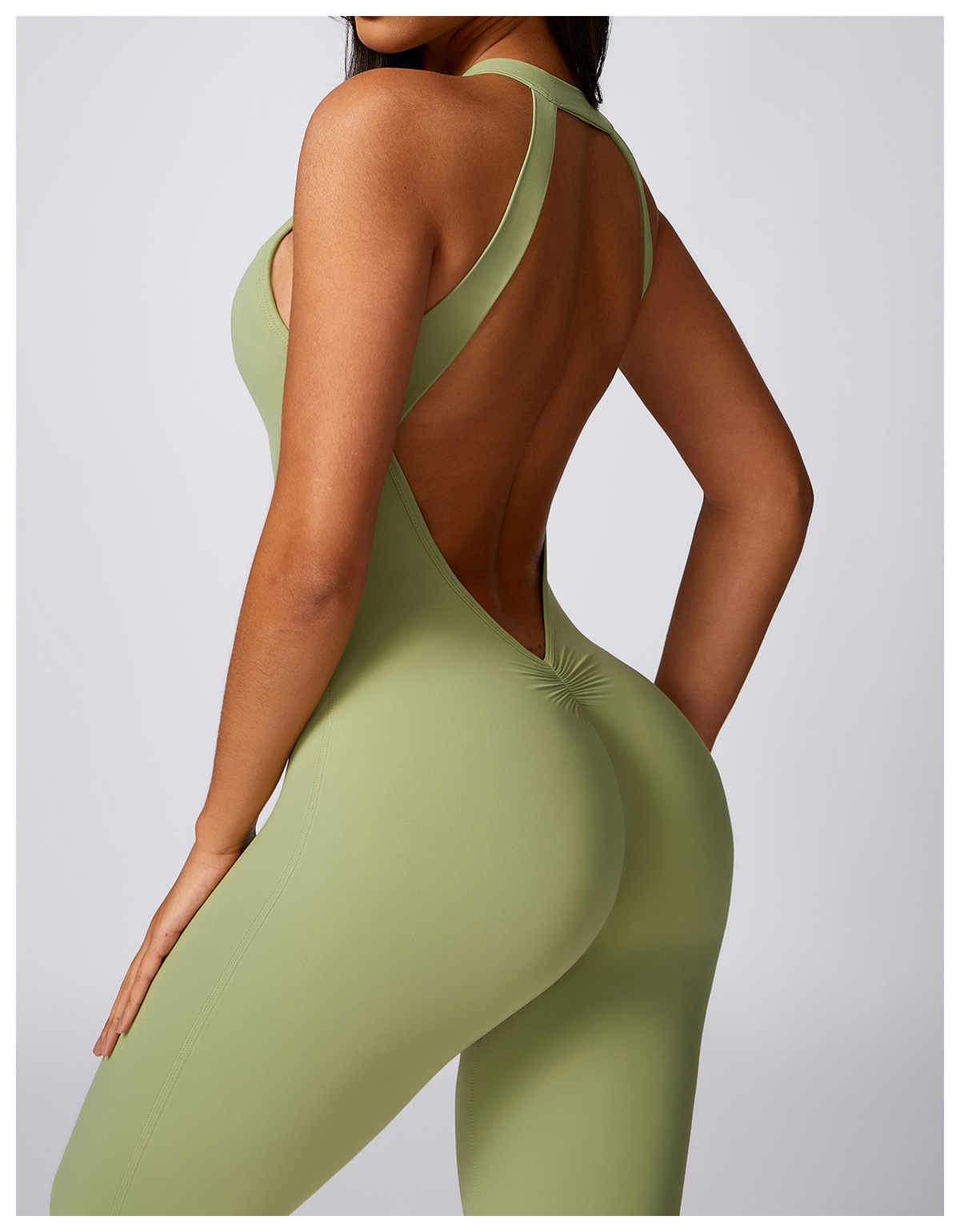 Scrunch Soft Fabric Backless Romper 9602
