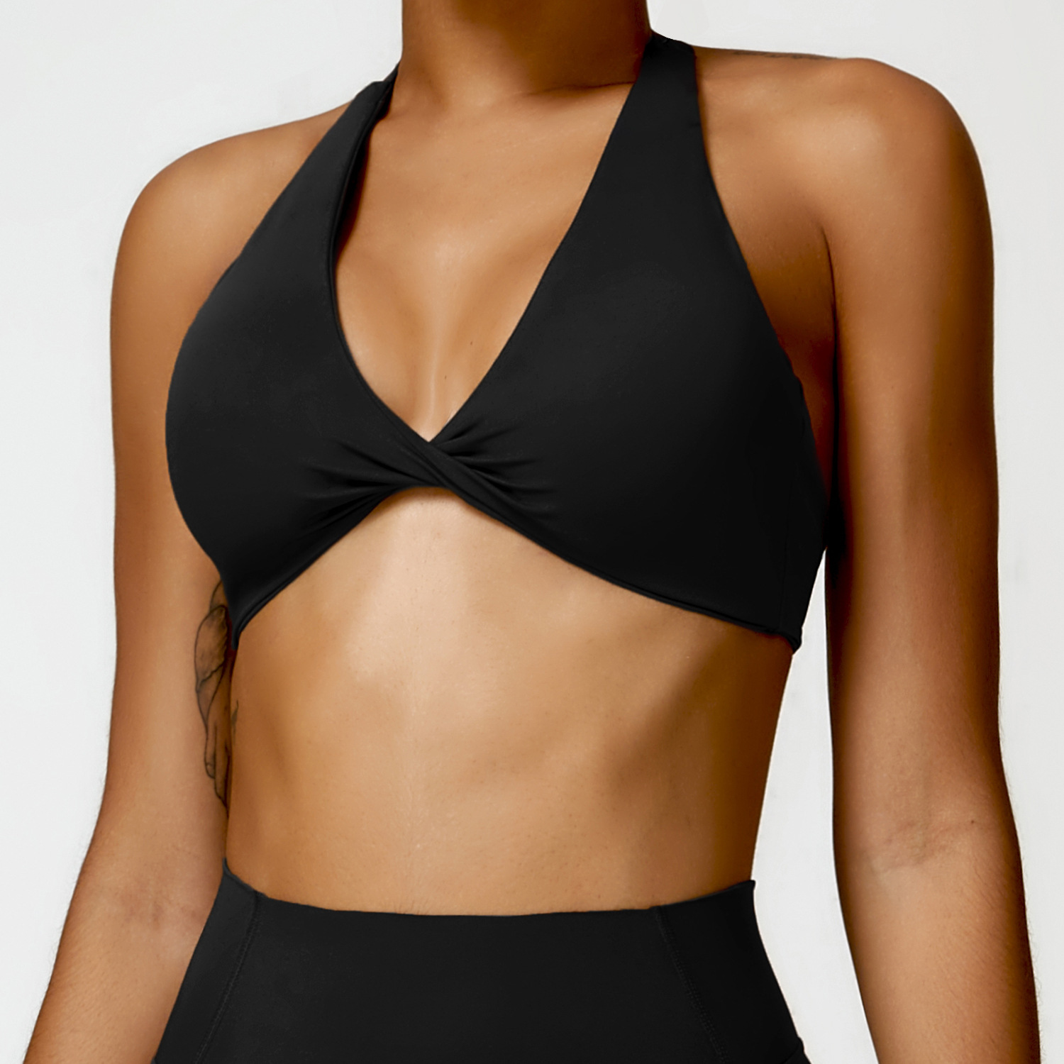 Soft Fabric Diamond Halter Yoga Bra 8503