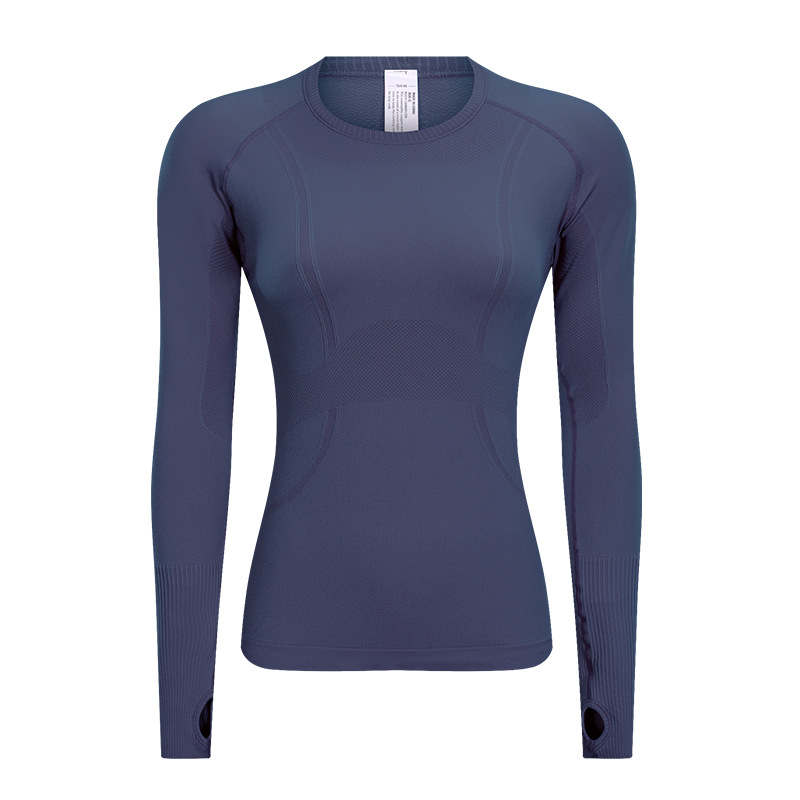 Breathable Solid Color Yoga Wear Long Sleeves D19083