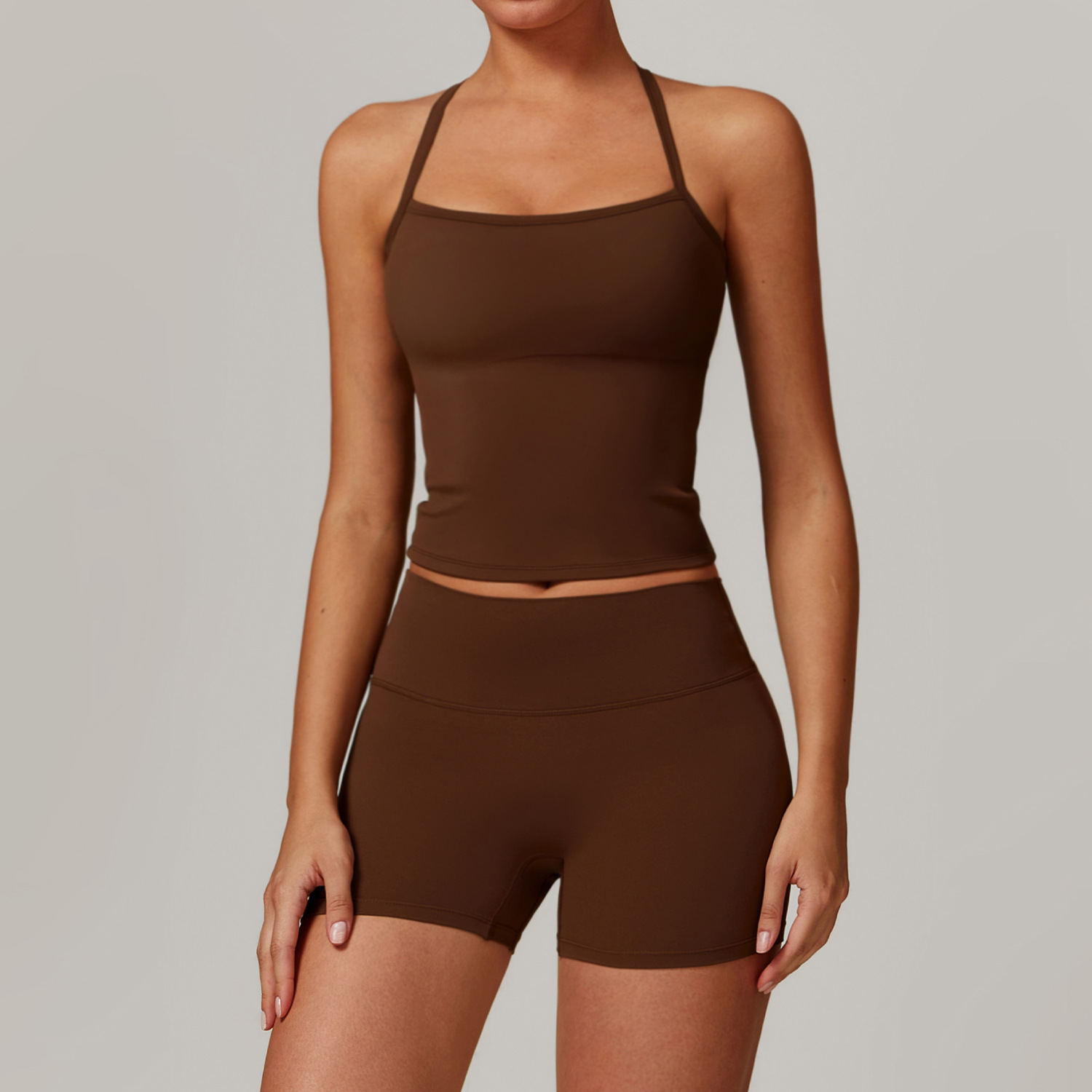 Classic Soft Fabirc Yoga Shorts Sets 3 Options 8519