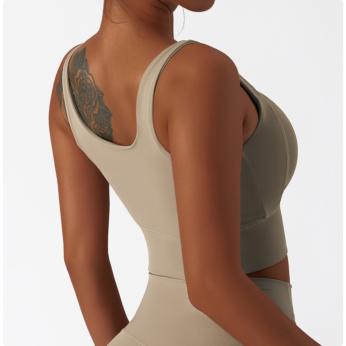 Wide Hem & One Shoulder Soft Material Yoga Sets 6425