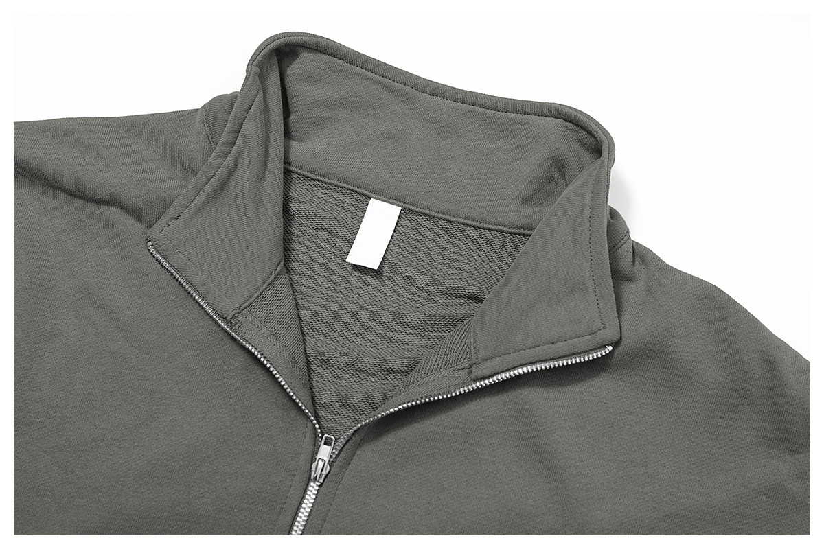 Stand Collar Zip Down Sweatshirt 8936