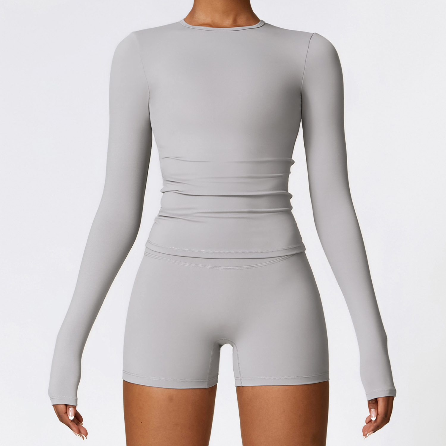 Soft Fabric Long Sleeves Slim Yoga Top 8519