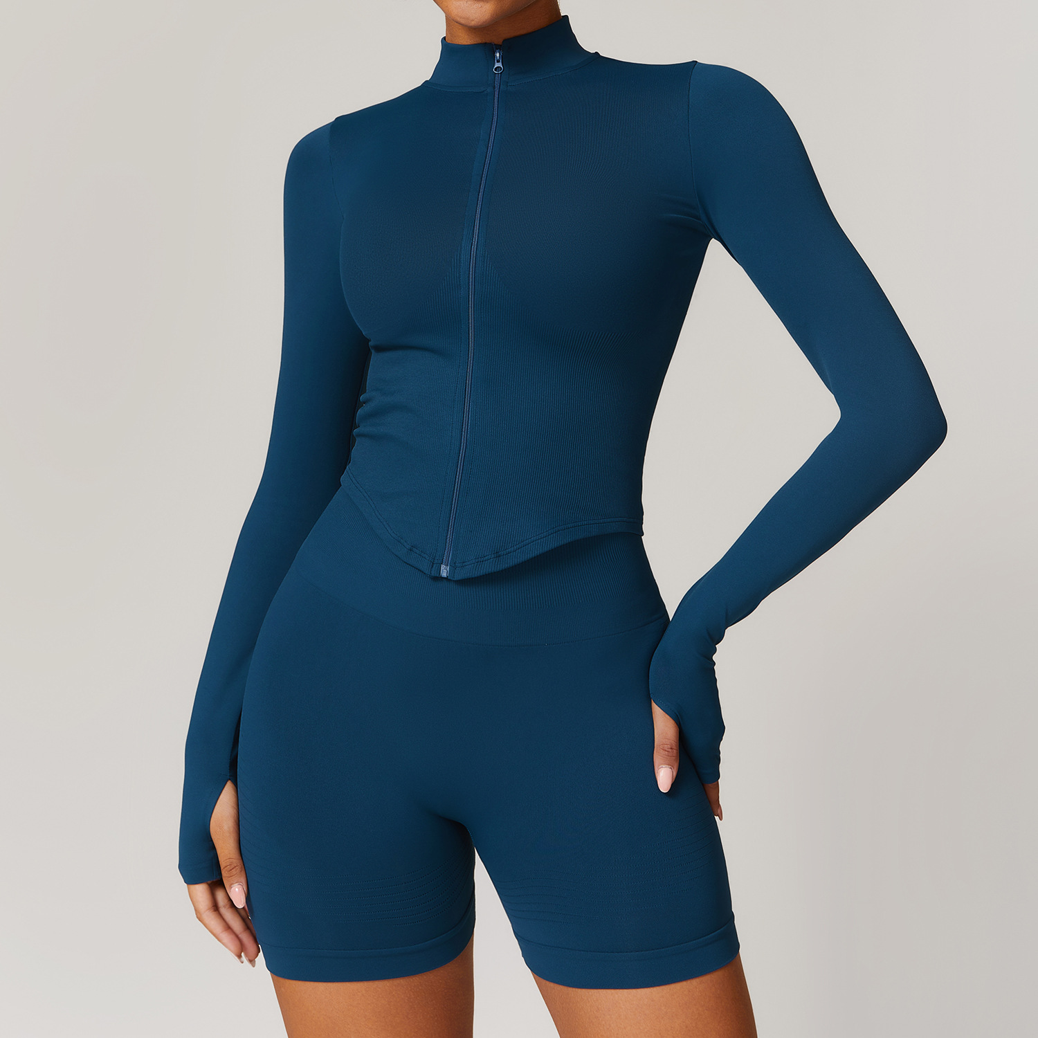 Seamless  Zip Down Yoga Jacket 7725