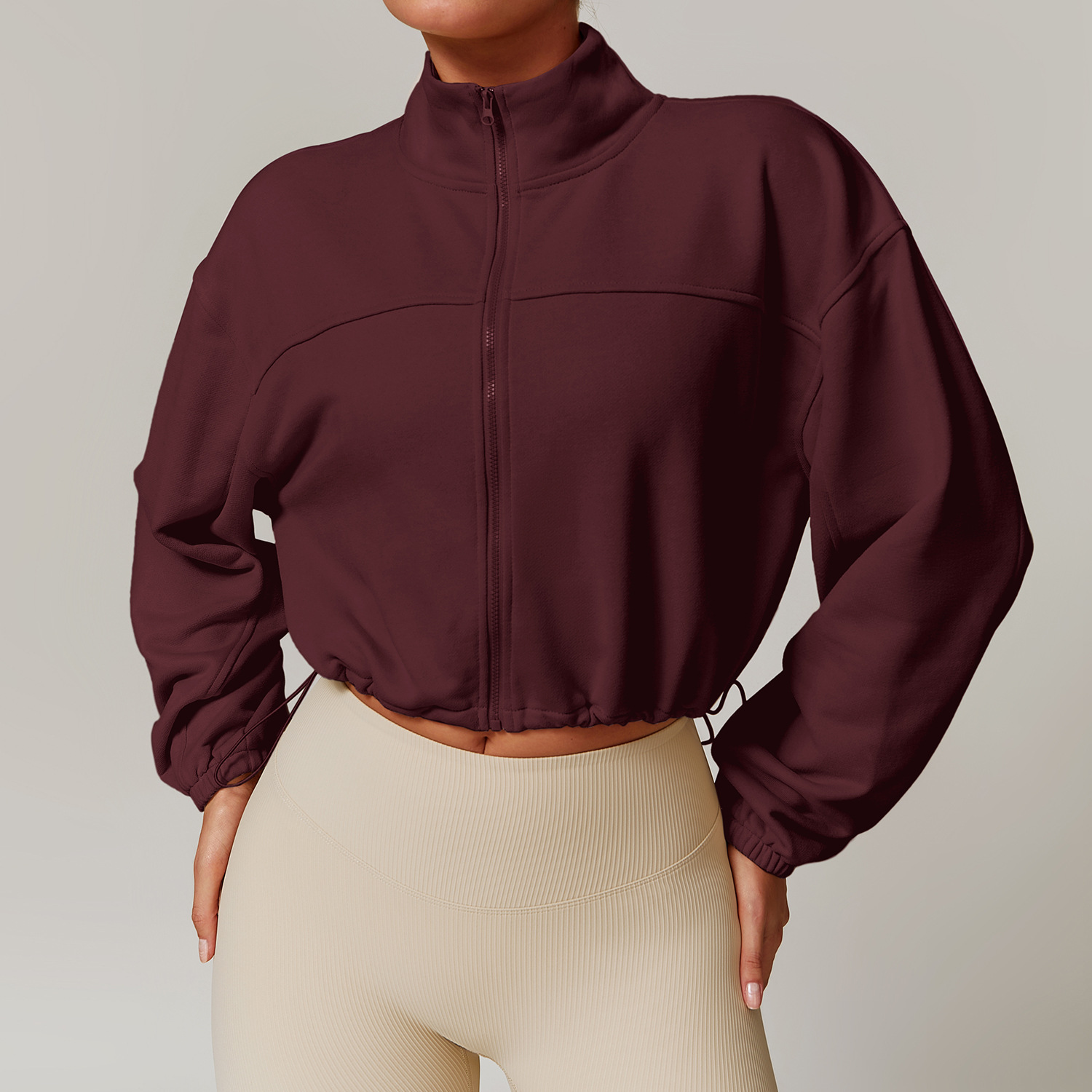Zip Down Stand Collar Yoga Jacket 8755