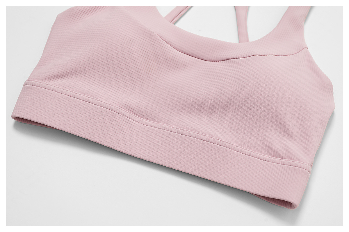 Ribbed Blackless Yoga Bra 8883