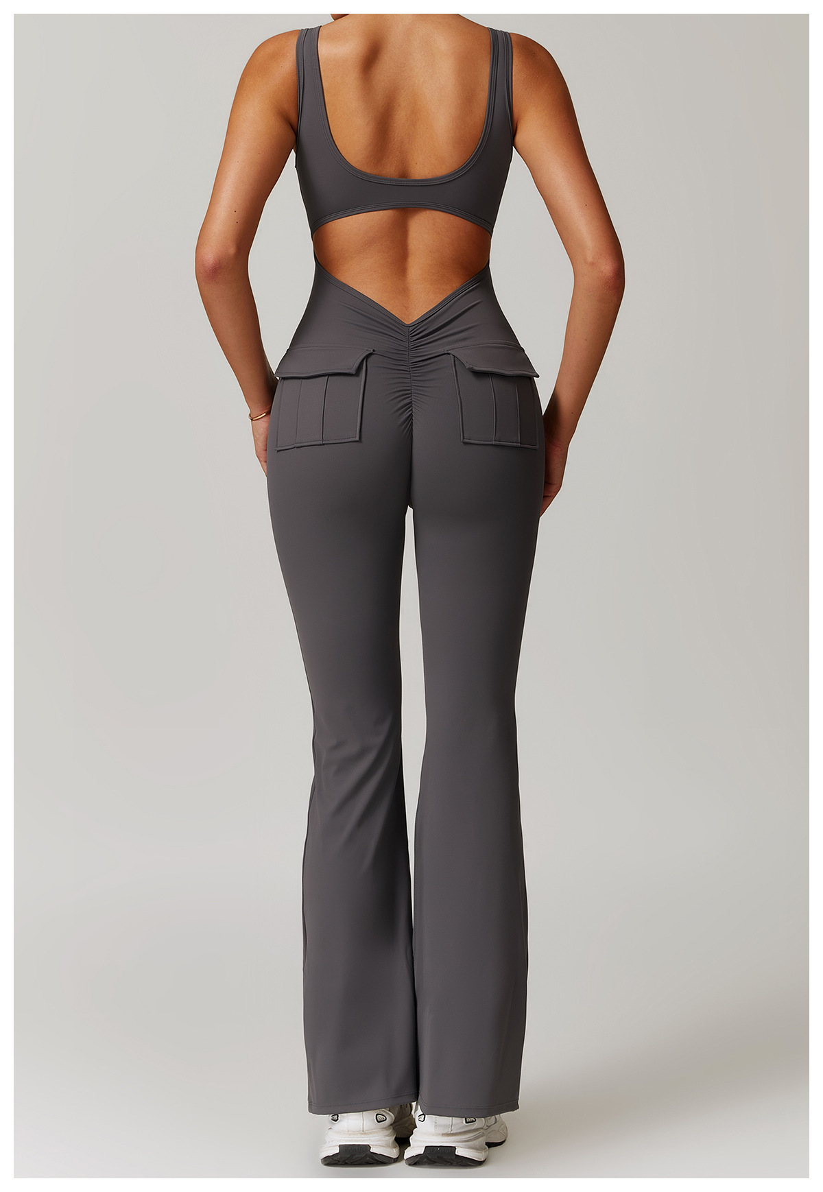 Scrunch Soft Fabric Jumpsuit With Pockects 8902
