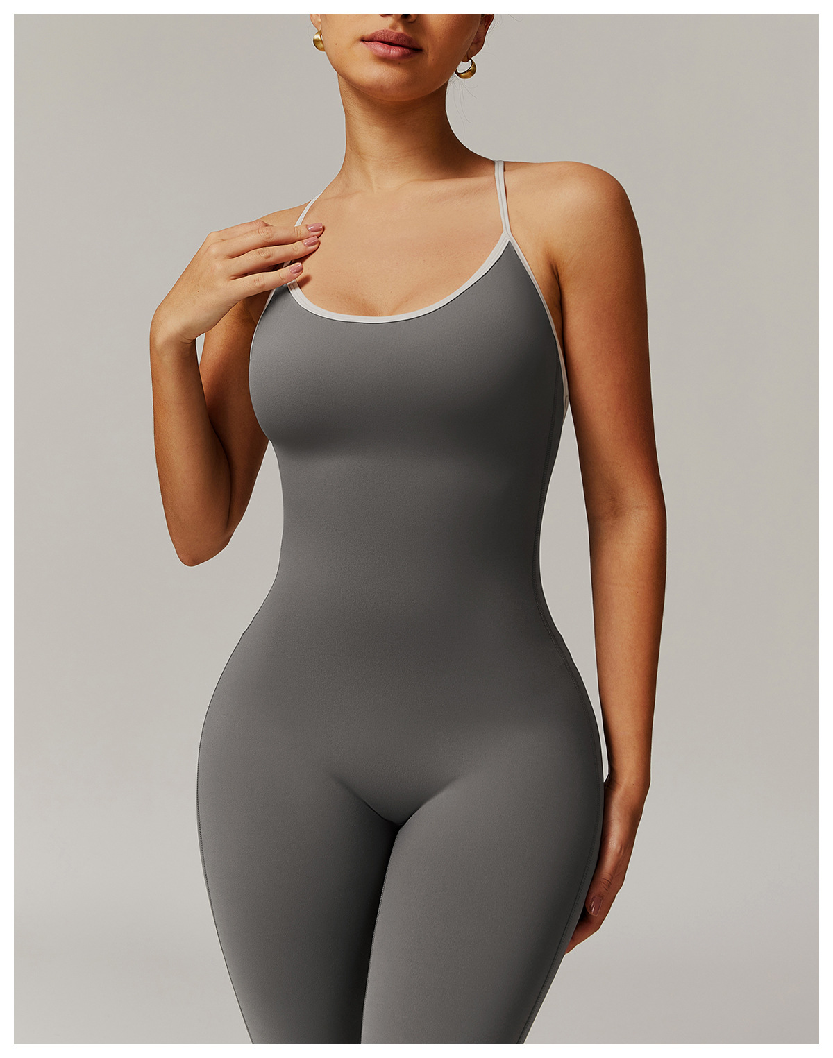 Soft Fabric Backless Flare Jumpsuit 3013