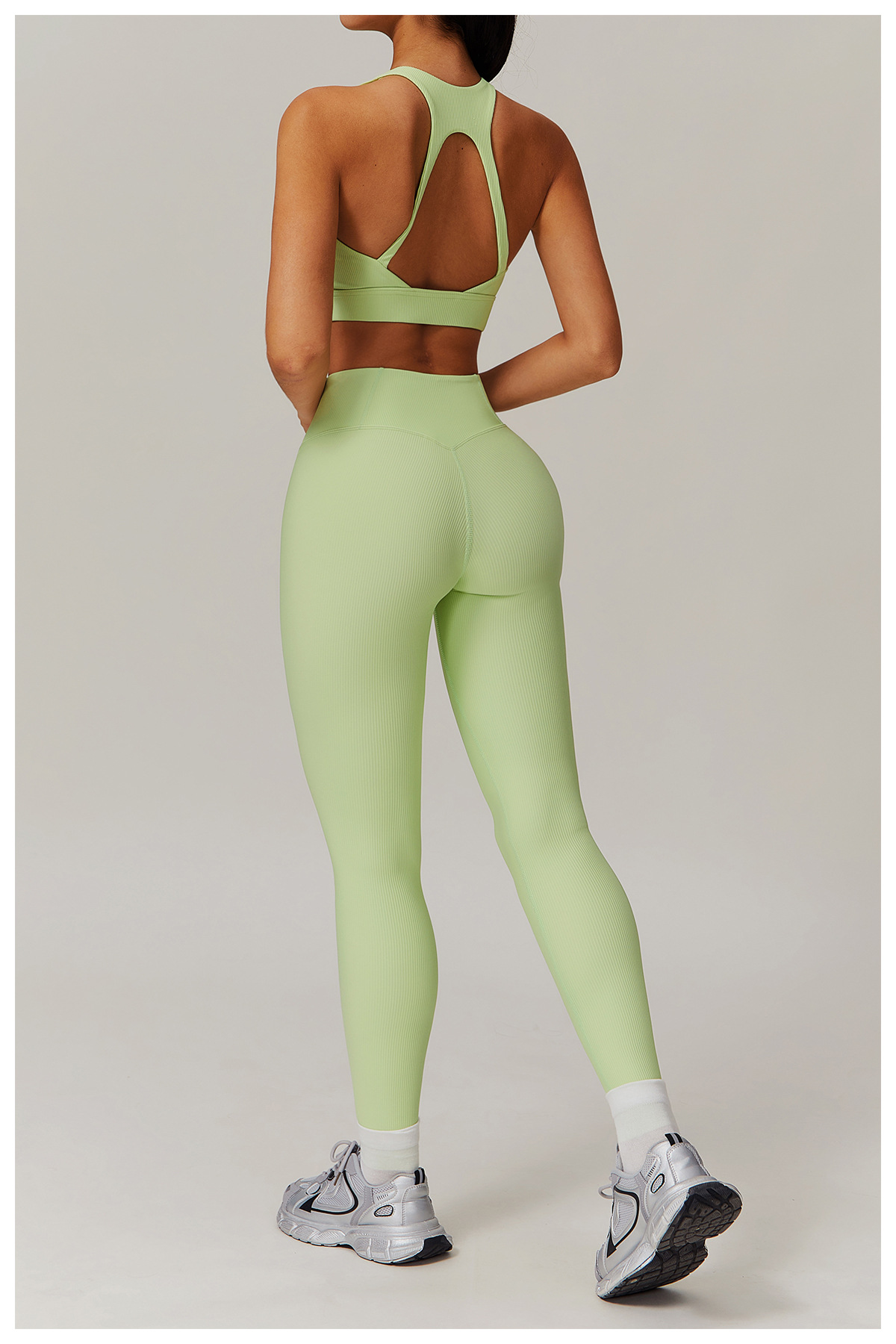Curve Wasit Ribbed Yoga Leggings 8883