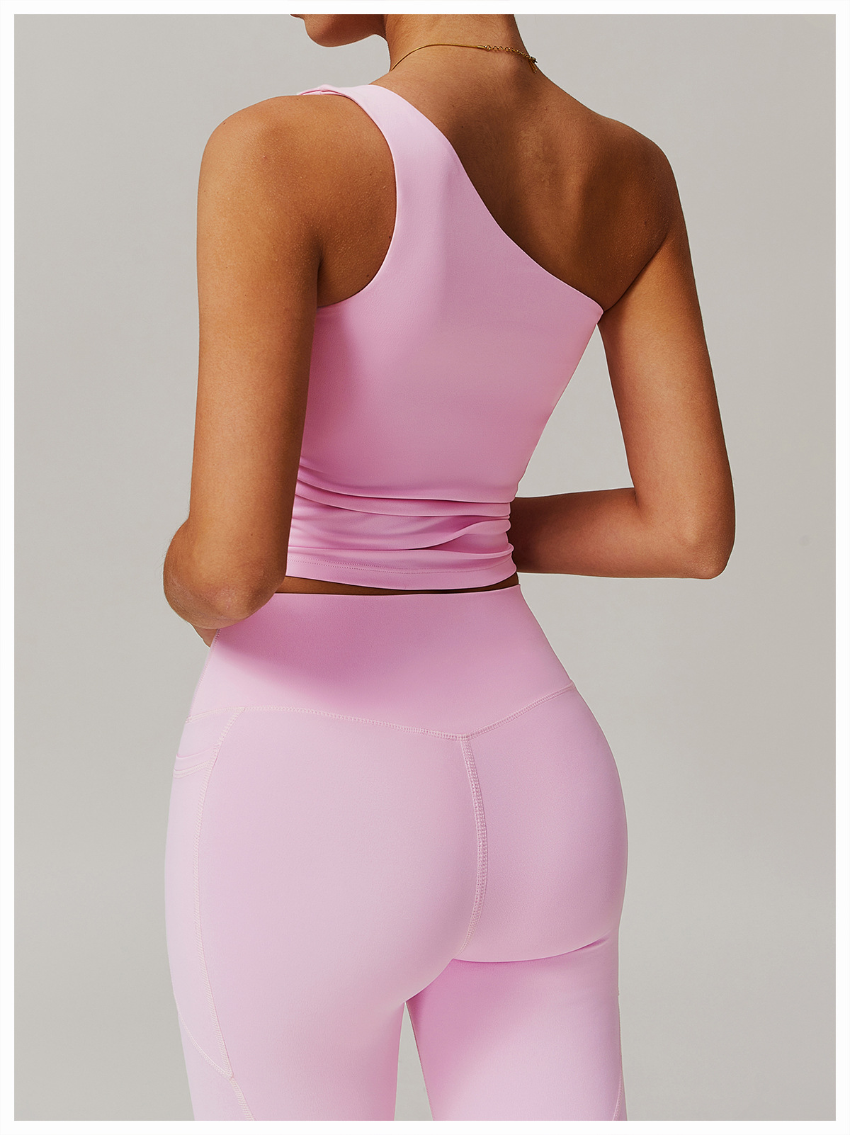 Soft Fabric One Shoulder Yoga Vest 8408