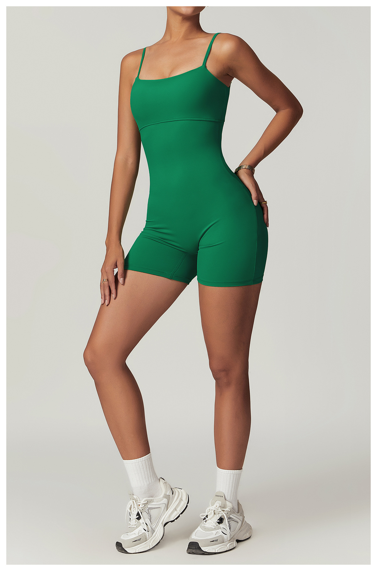 Scrunch Soft Fabric Thin Straps Romper 8698
