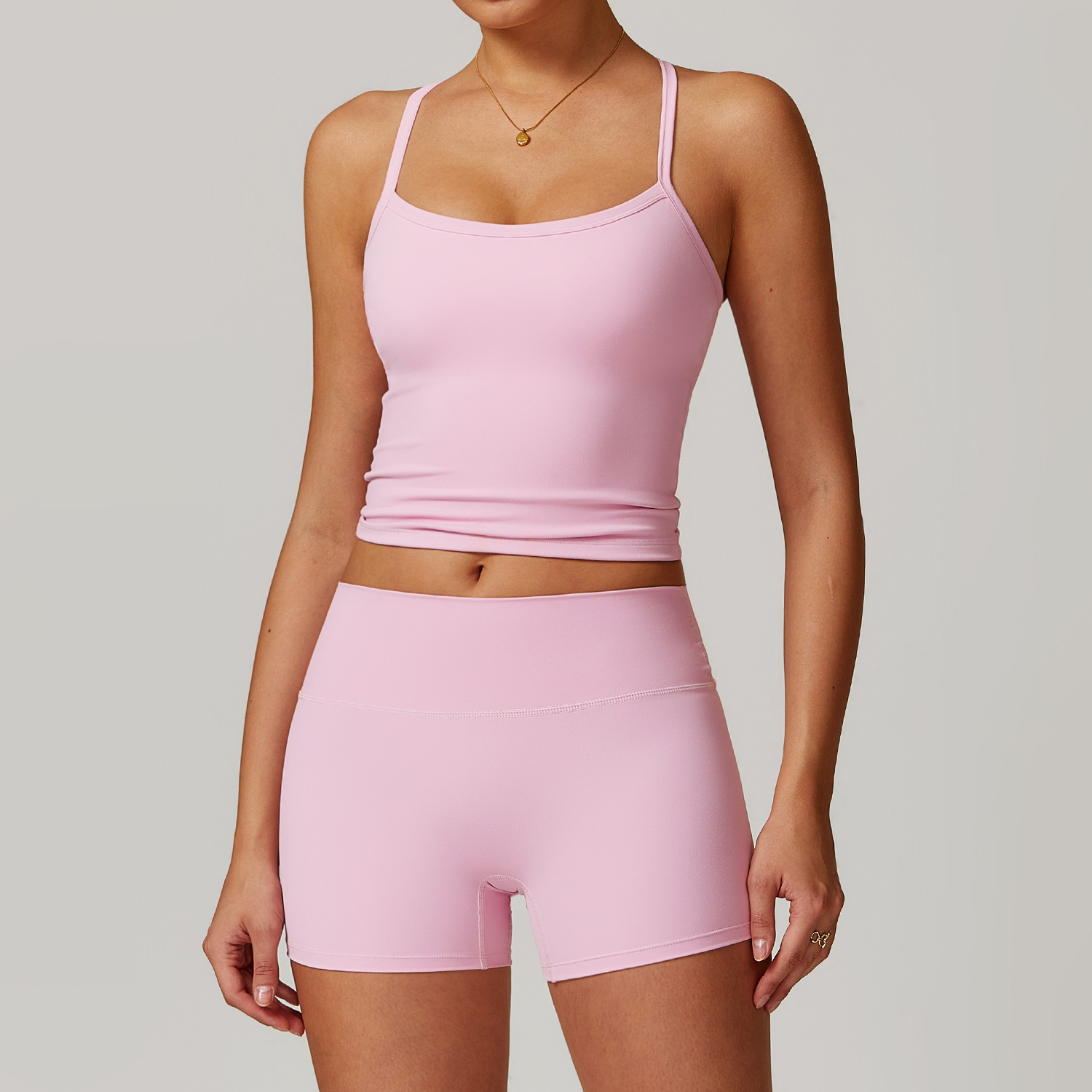 Classic Soft Fabirc Yoga Shorts Sets 3 Options 8519